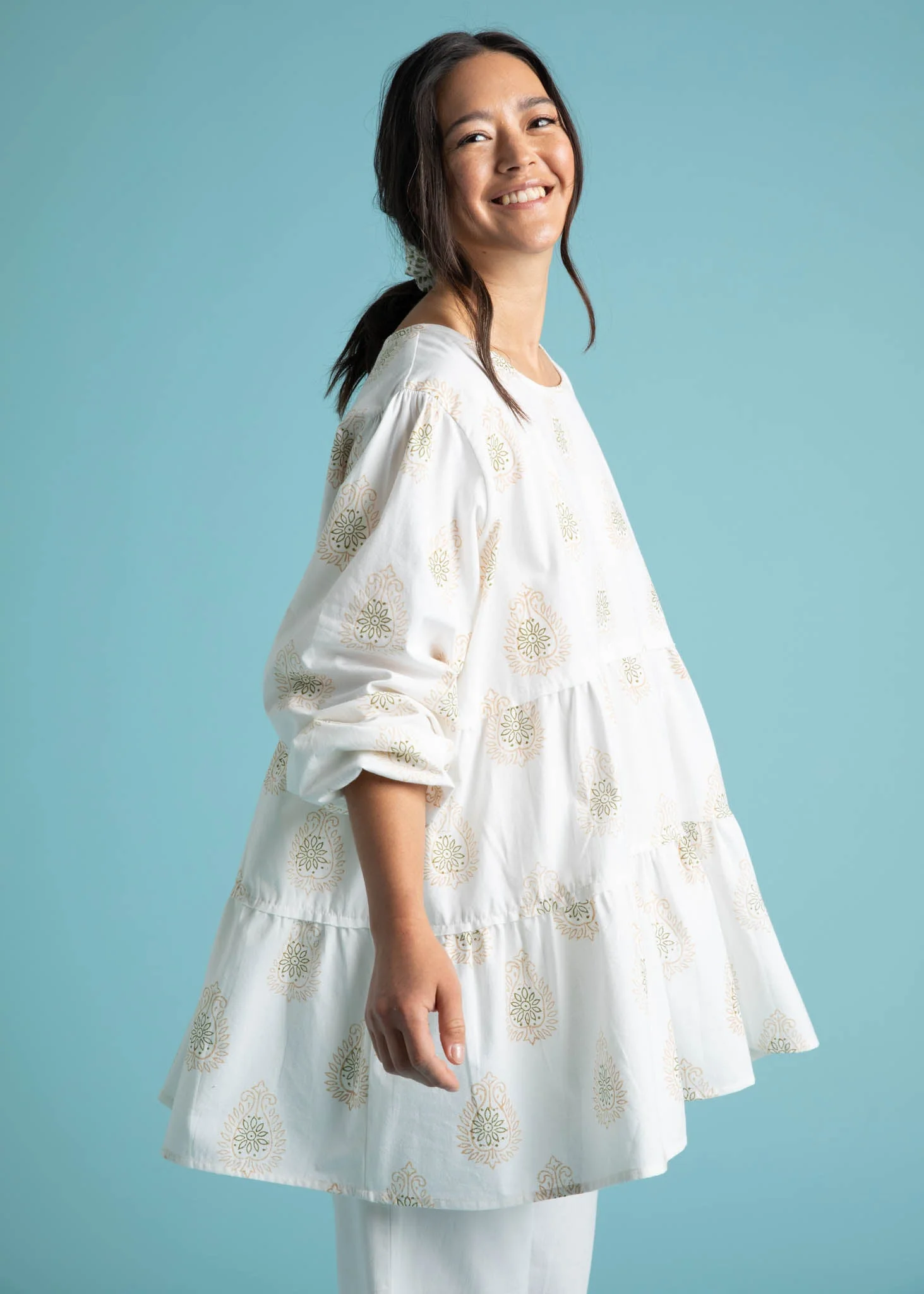 Meadow Tiered Tunic - Totem Paisley in Baked Clay - Image 3