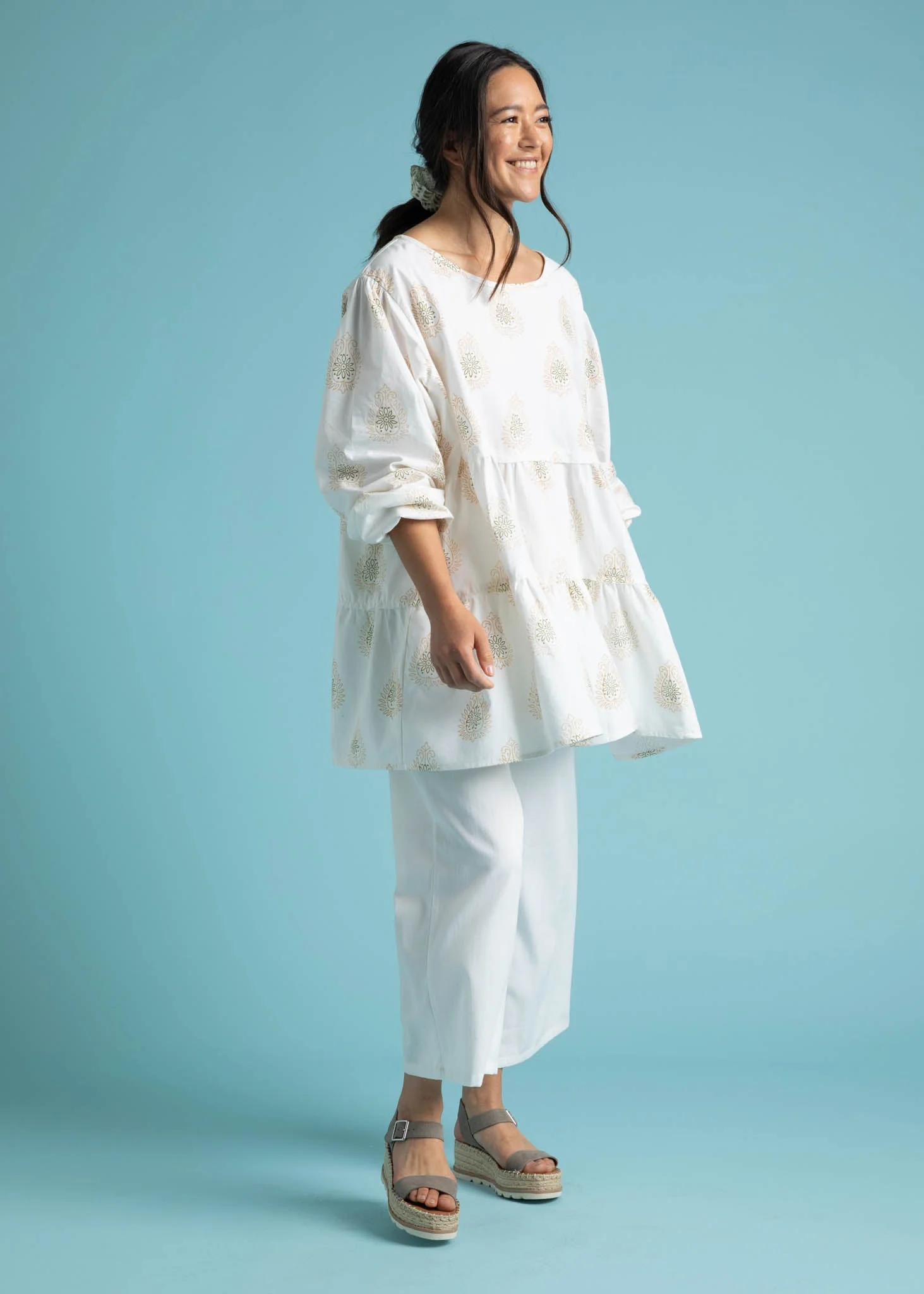Meadow Tiered Tunic - Totem Paisley in Baked Clay - Image 4