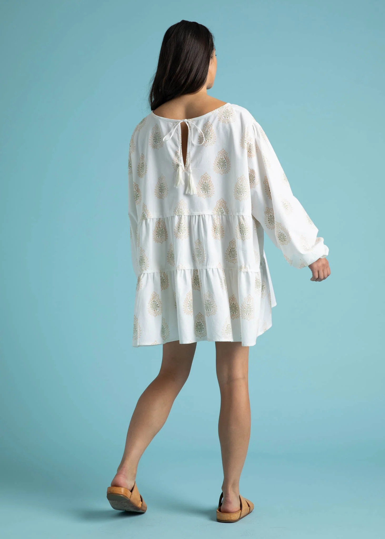 Meadow Tiered Tunic - Totem Paisley in Baked Clay - Image 6