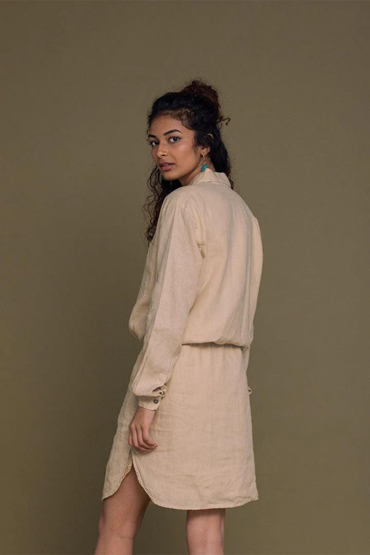 Meet me by the Cliff Dress in Neutral Beige - Image 2