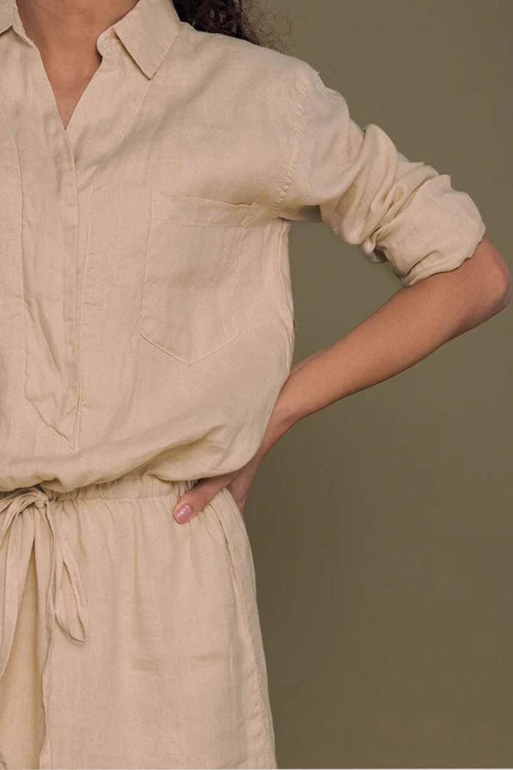 Meet me by the Cliff Dress in Neutral Beige - Image 4