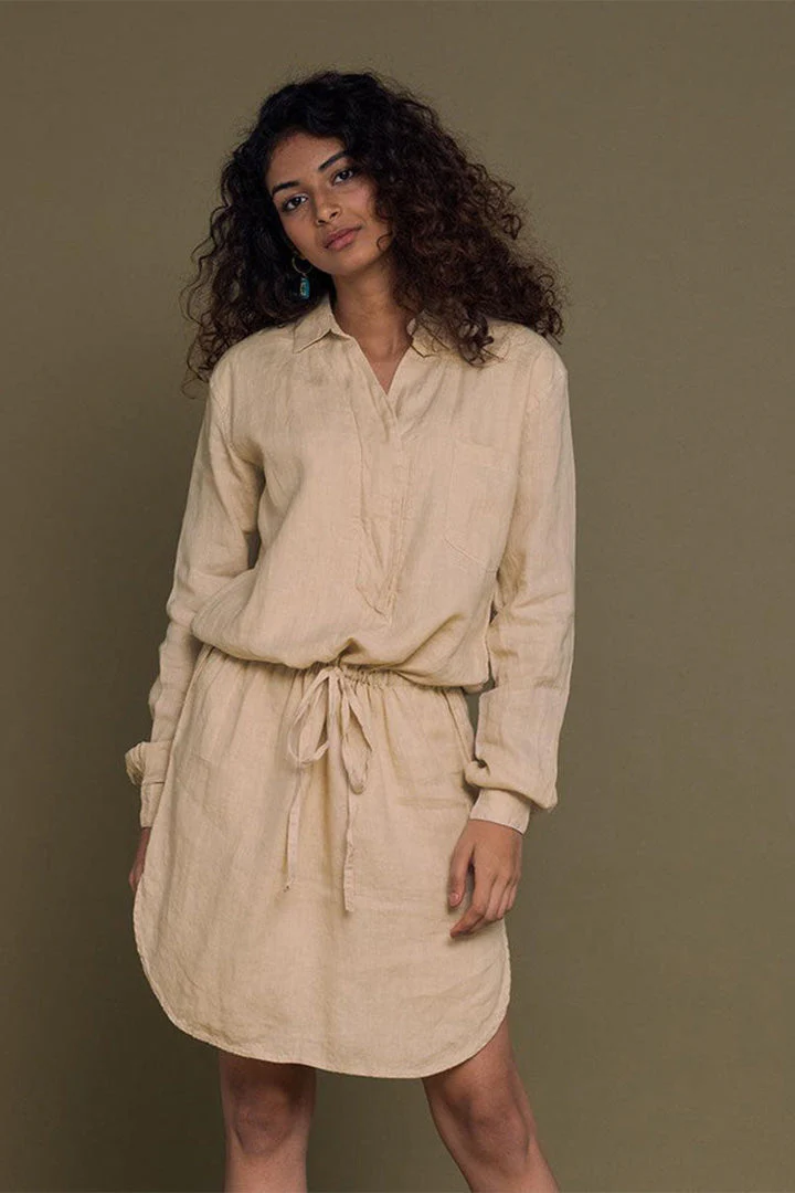 Meet me by the Cliff Dress in Neutral Beige - Image 8