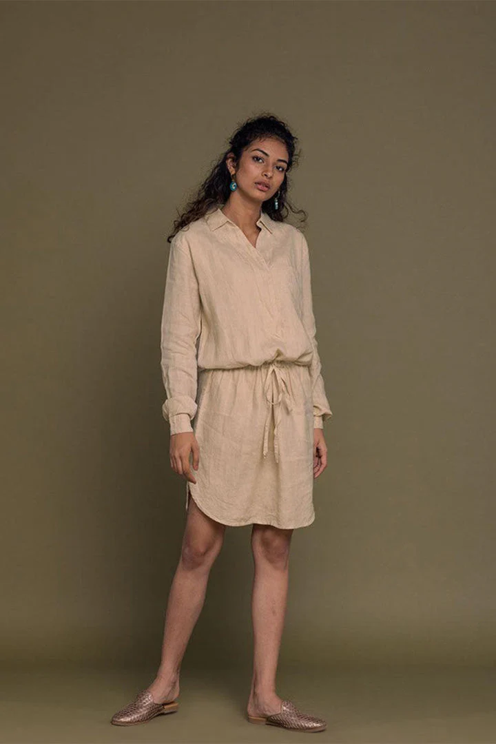 Meet me by the Cliff Dress in Neutral Beige - Image 9