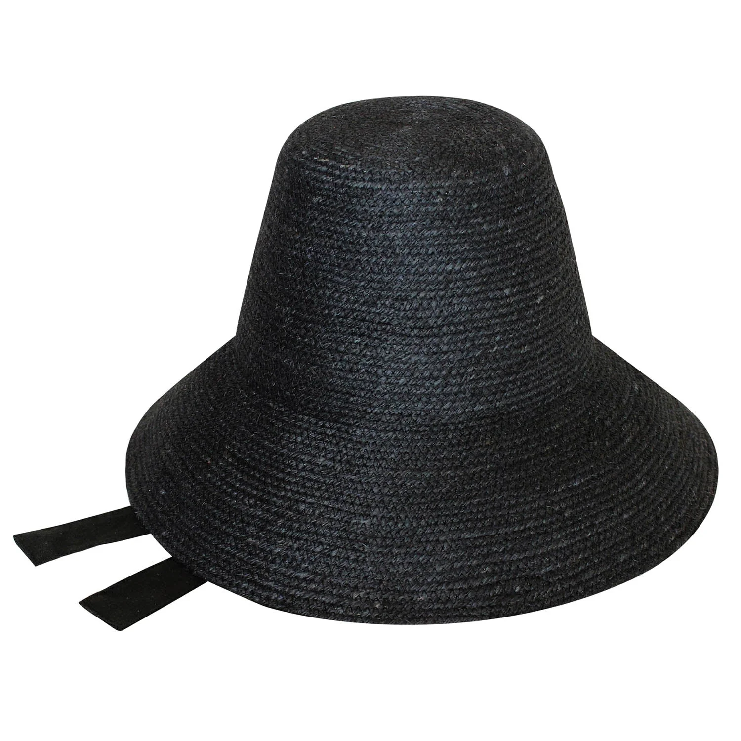MEG Jute Straw Hat In Black - Image 2