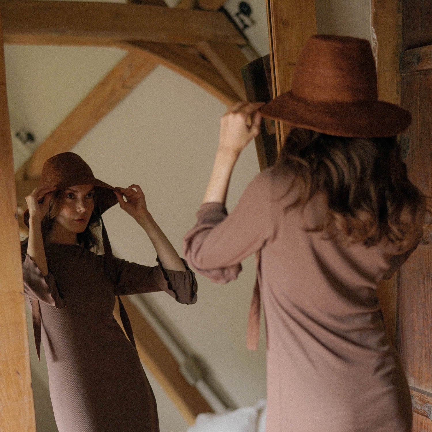 MEG Jute Straw Hat In Burnt Sienna - Image 5
