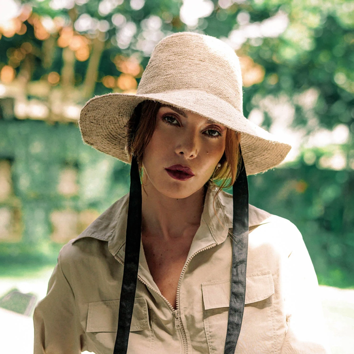 MEG Jute Straw Hat In Light Beige - Image 3