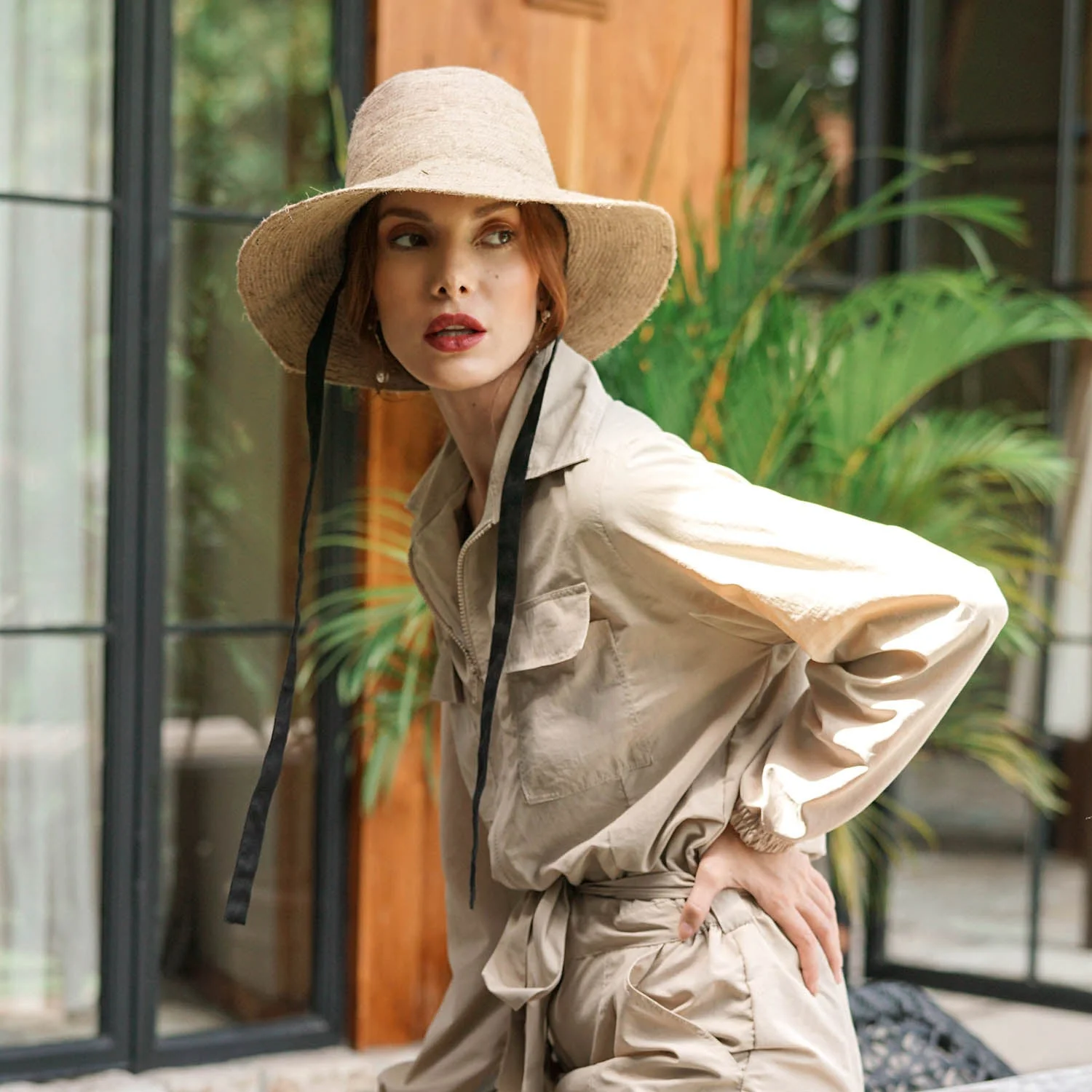 MEG Jute Straw Hat In Light Beige - Image 5