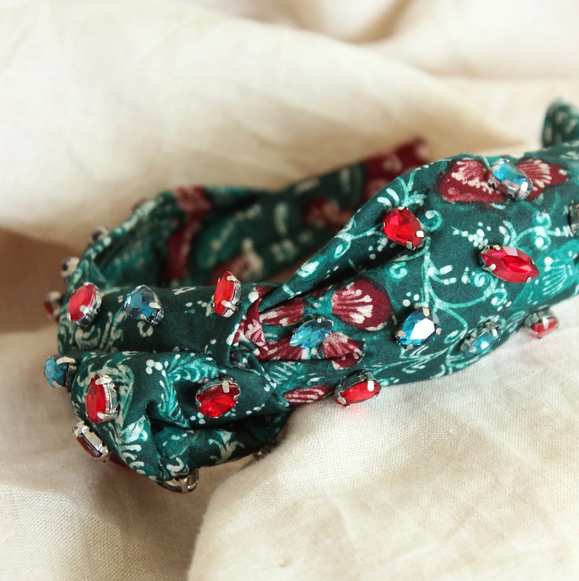 MERAK Peacock Batik Crystals Headband - Image 4