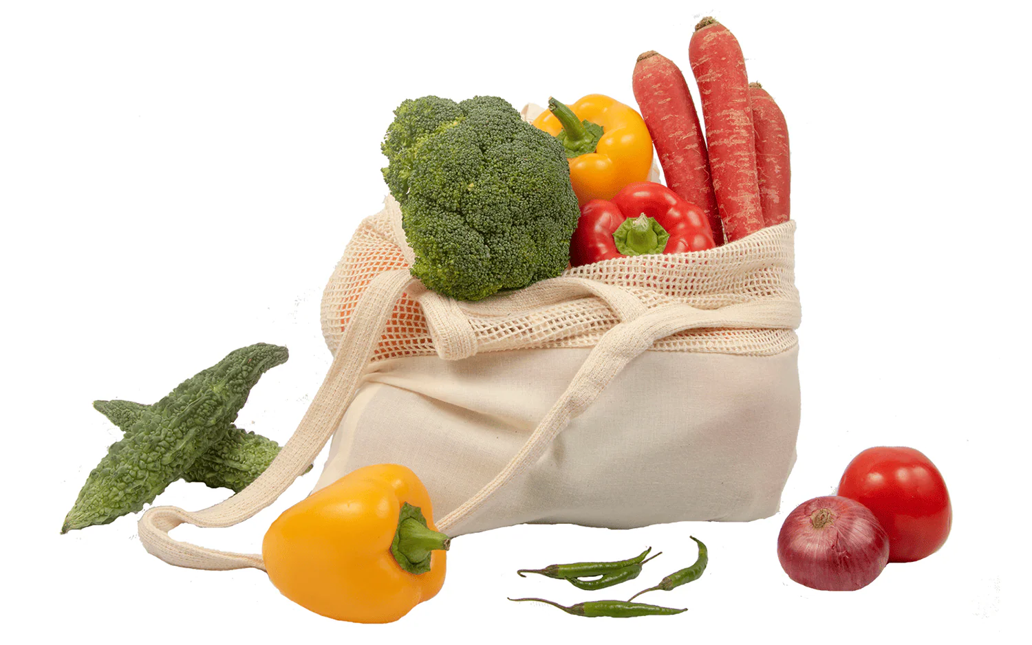 Mesh & Fabric Tote Bag - Image 2