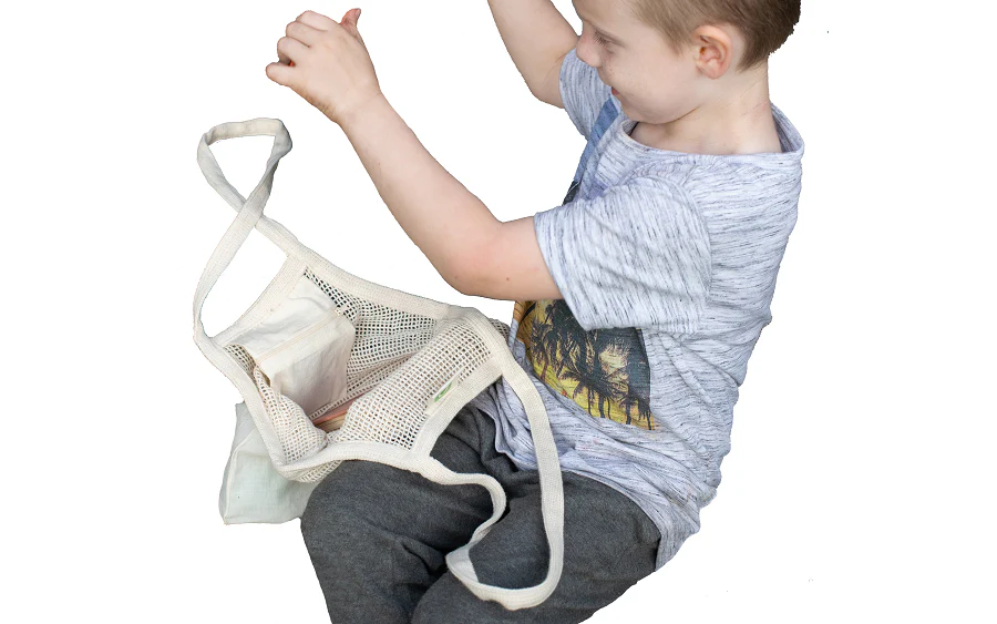 Mesh & Fabric Tote Bag - Image 9