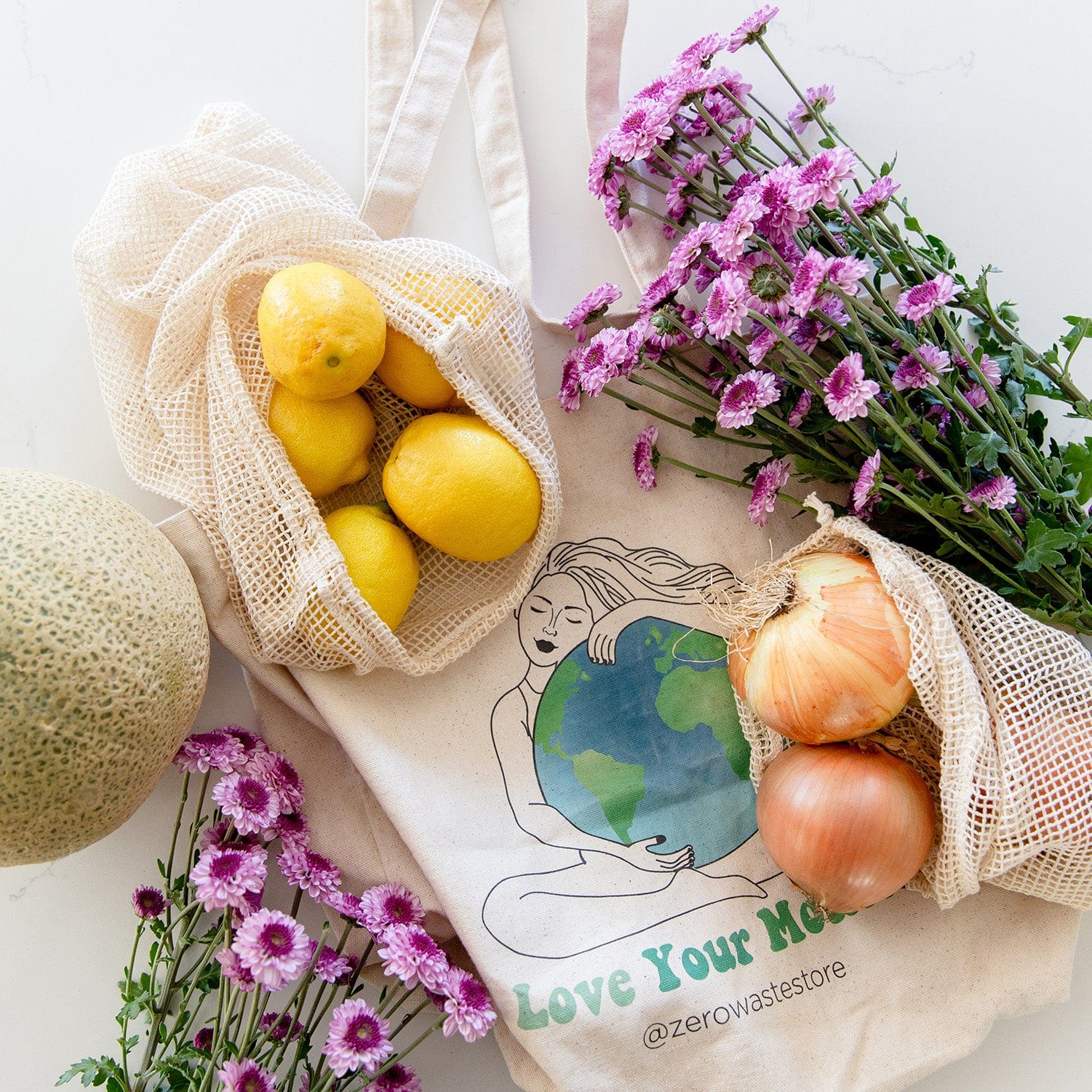 Mesh Produce Bag - Multiple Sizes - Zero Waste Net Bag - Image 5
