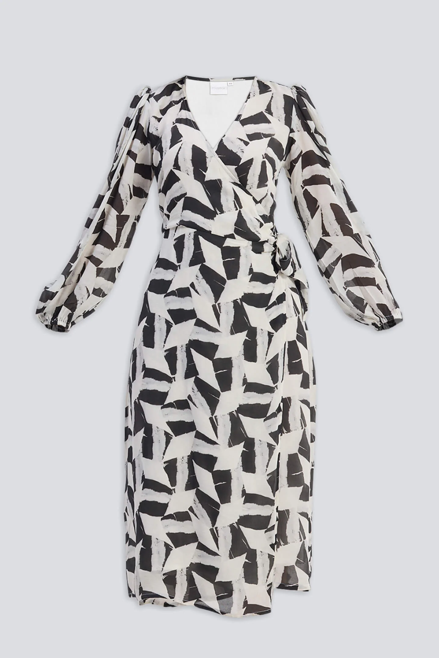 Midi Wrap Dress in Abstract Mosaic - Image 12