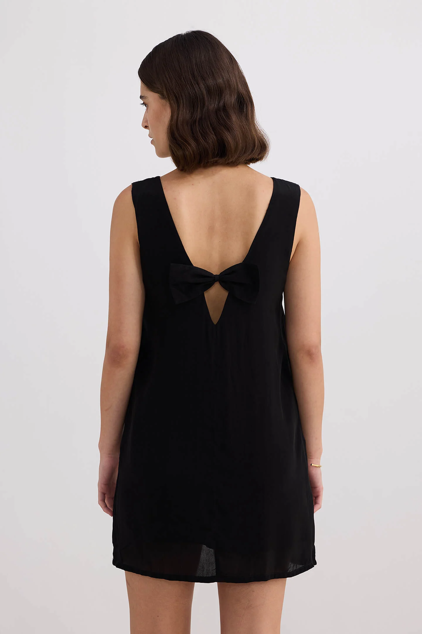 Midnight Muse V-neck Short Dress in Black - Image 5