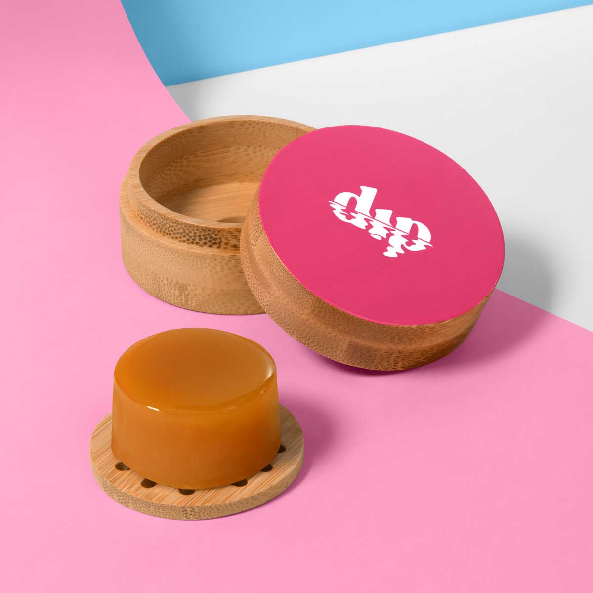 Mini Bamboo Travel Case with Coaster : Red - Image 3