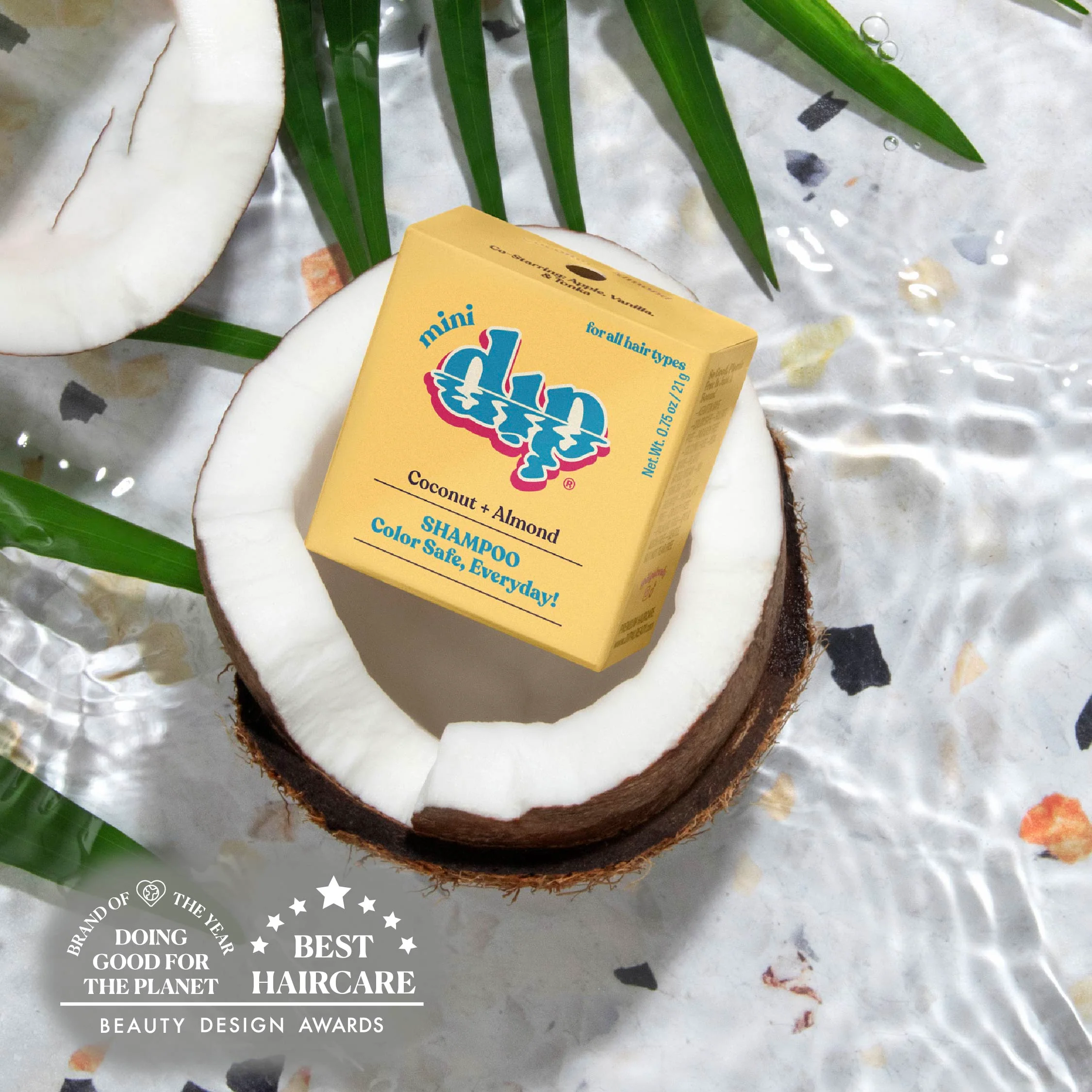 Mini Dip Color Safe Shampoo Bar for Every Day - Coconut & Almond - Image 2