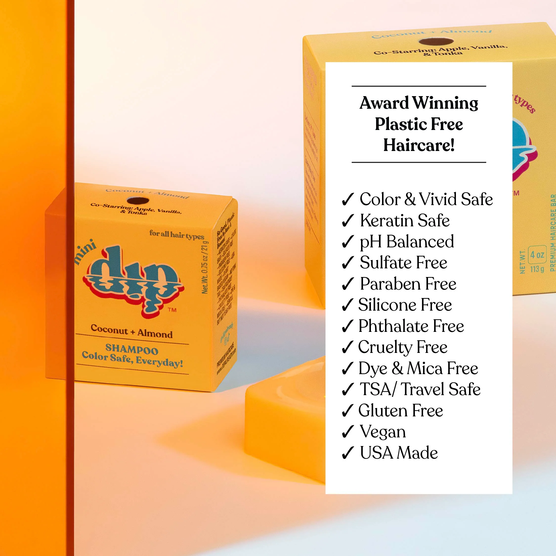 Mini Dip Color Safe Shampoo Bar for Every Day - Coconut & Almond - Image 7
