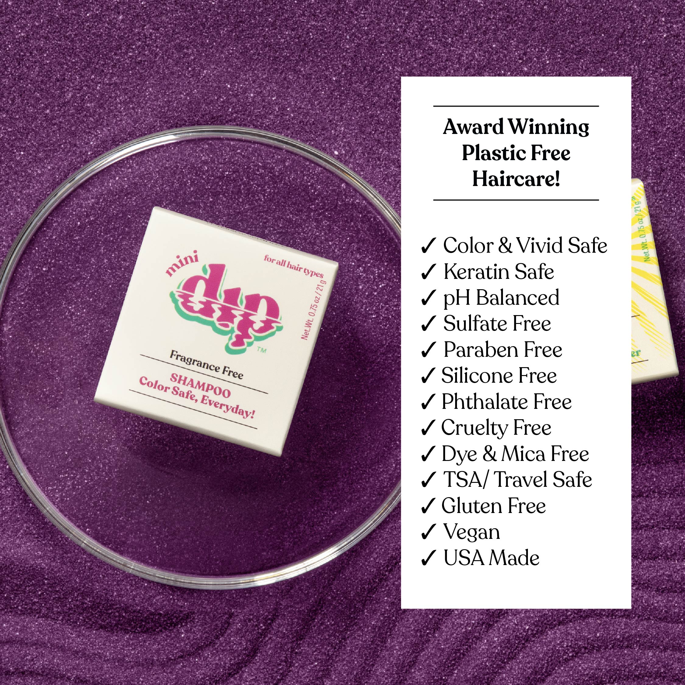 Mini Dip Color Safe Shampoo Bar for Every Day - Fragrance Free - Image 7