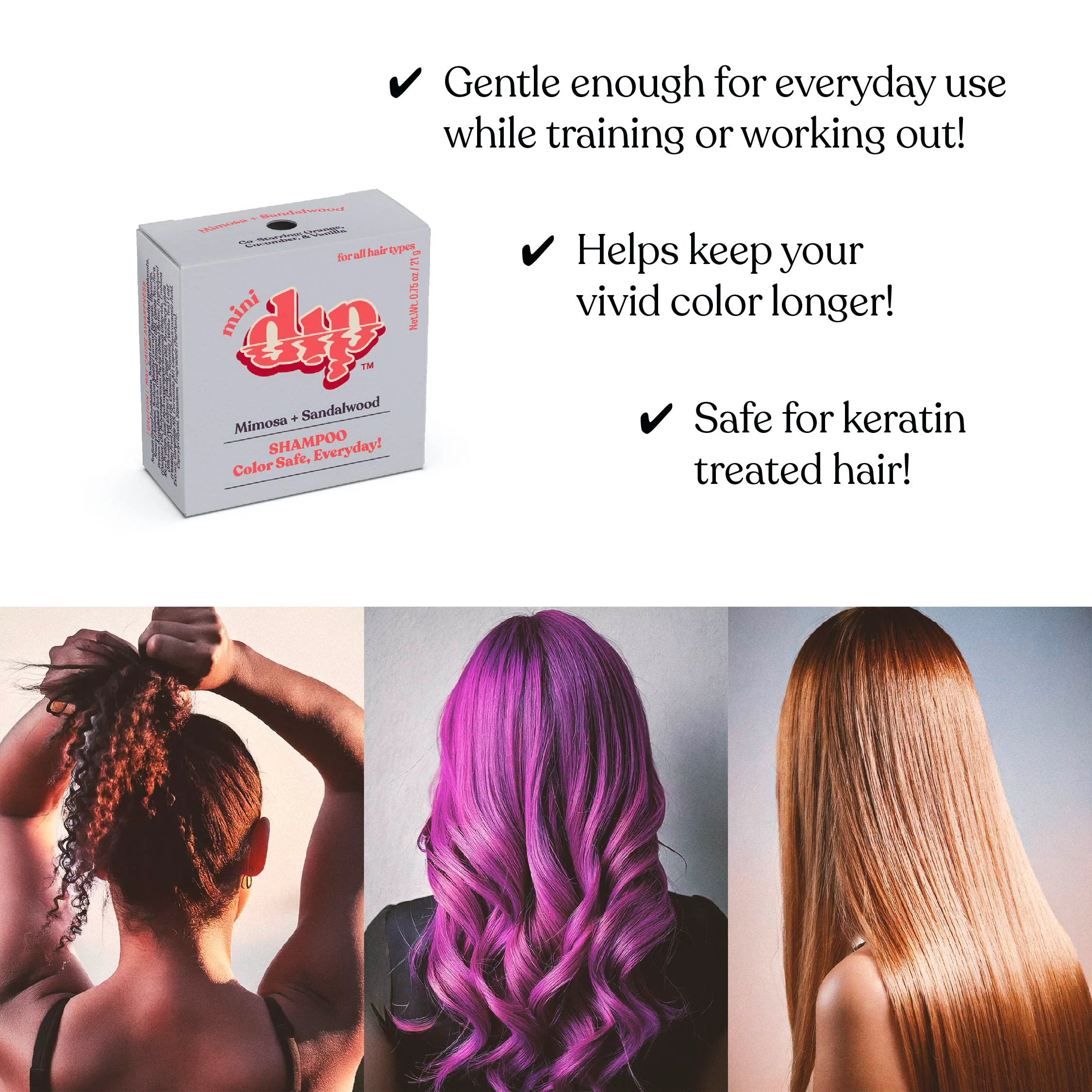Mini Dip Color Safe Shampoo Bar for Every Day - Mimosa & Sandalwood - Image 4