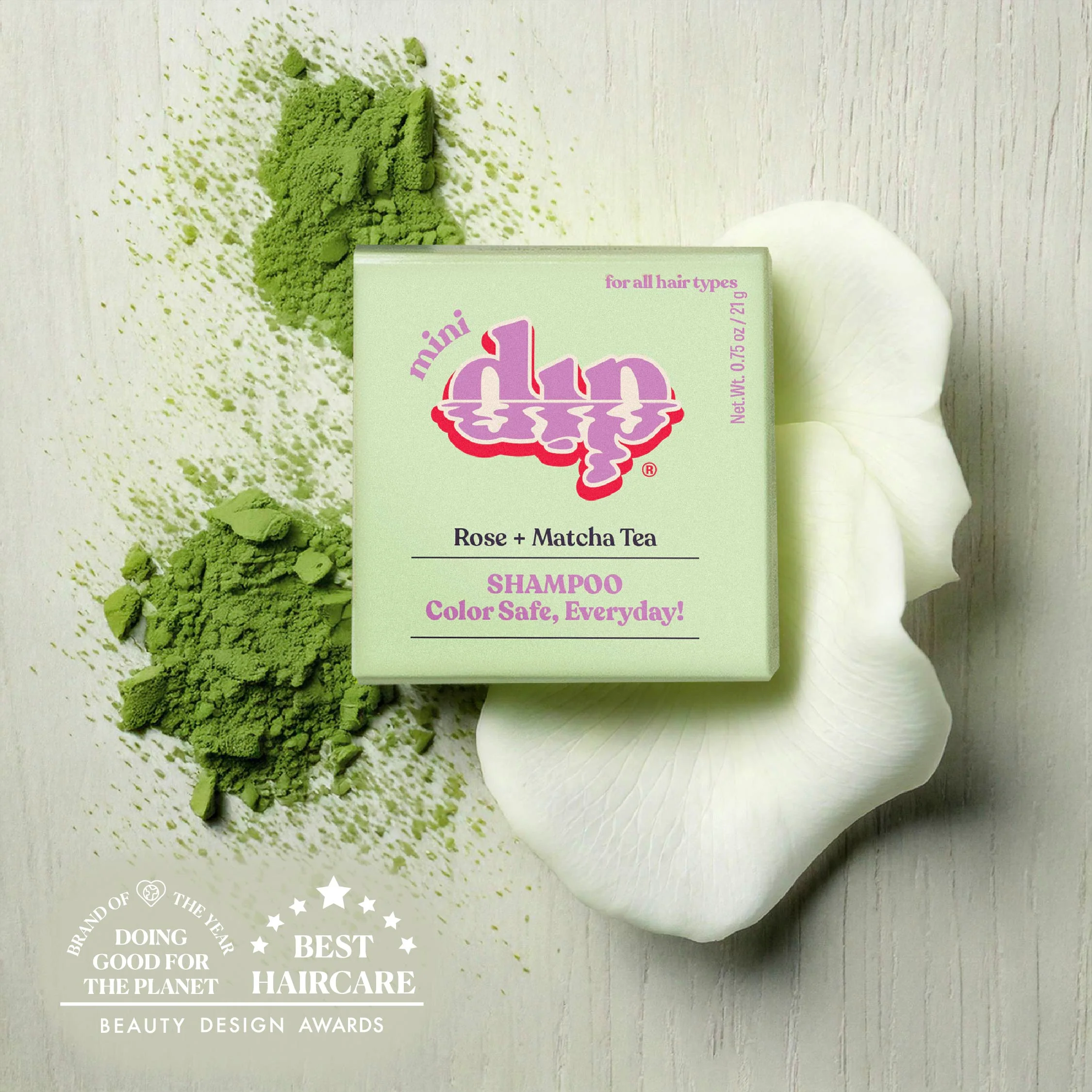 Mini Dip Color Safe Shampoo Bar for Every Day - Rose & Matcha Tea - Image 2