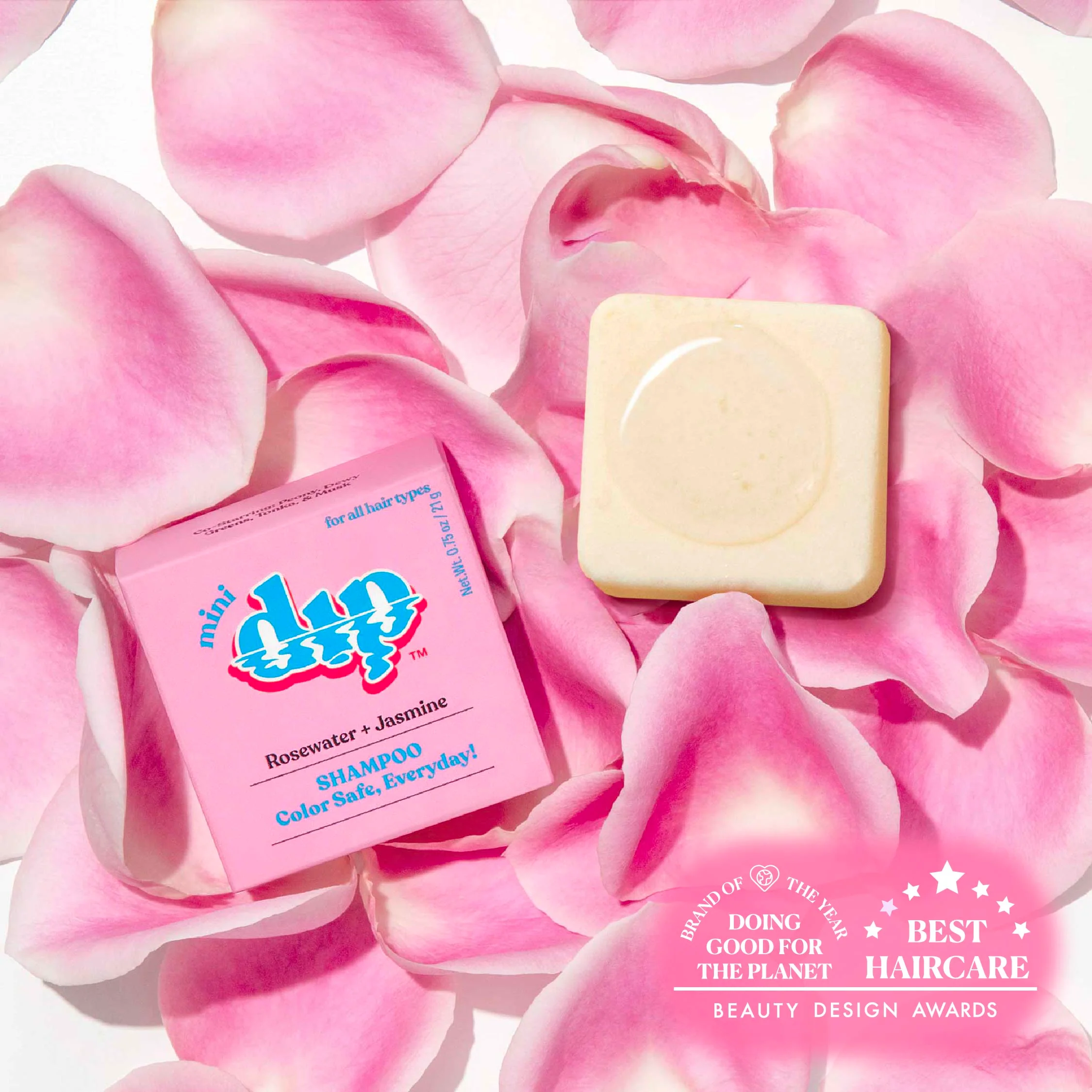 Mini Dip Color Safe Shampoo Bar for Every Day - Rosewater & Jasmine - Image 2
