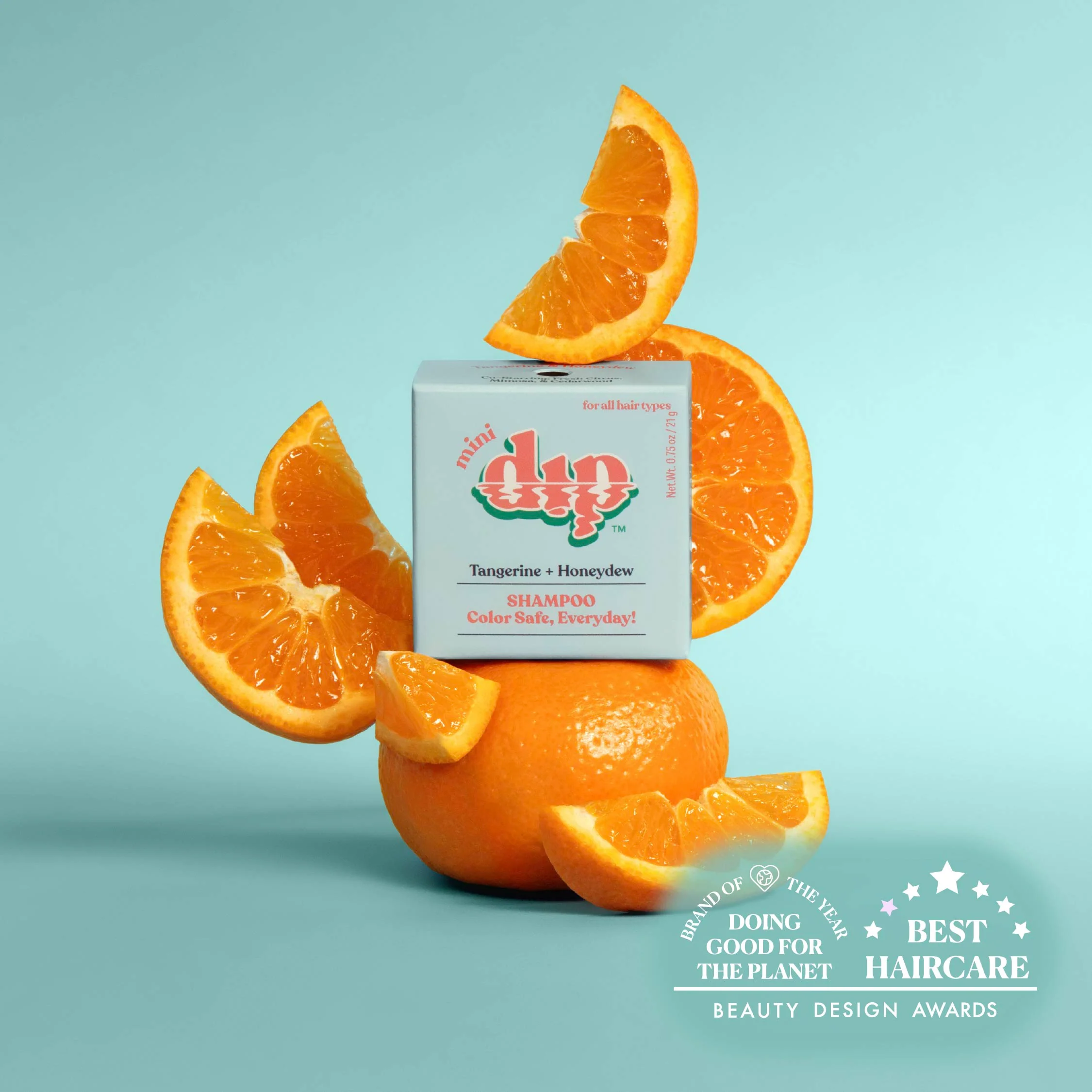 Mini Dip Color Safe Shampoo Bar for Every Day - Tangerine & Honeydew - Image 2