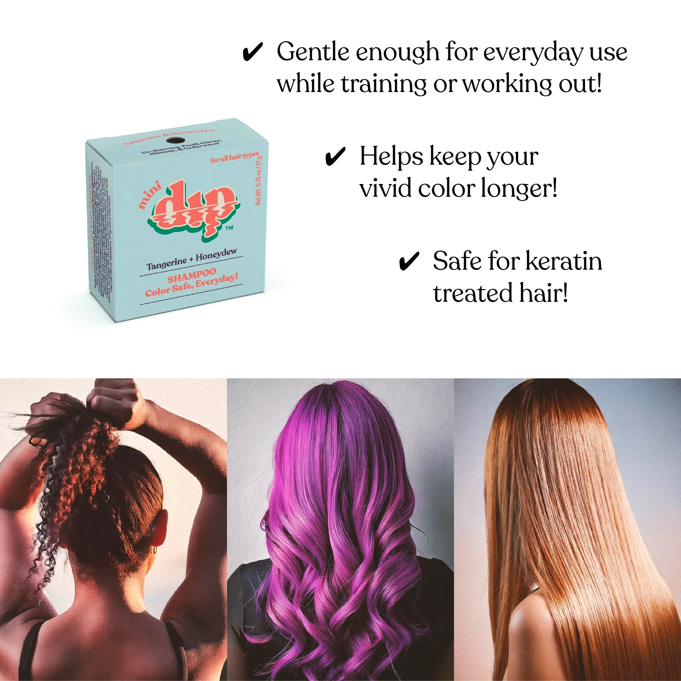 Mini Dip Color Safe Shampoo Bar for Every Day - Tangerine & Honeydew - Image 4