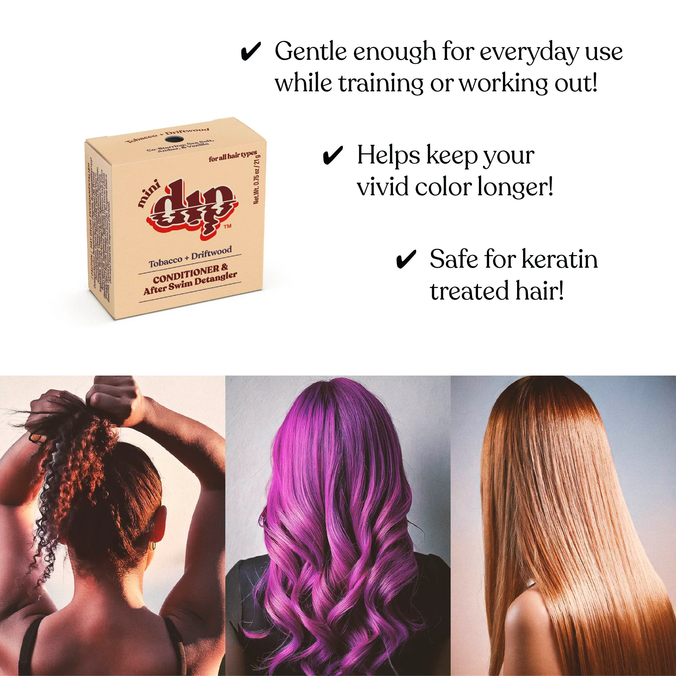 Mini Dip Color Safe Shampoo Bar for Every Day - Tobacco & Driftwood - Image 4