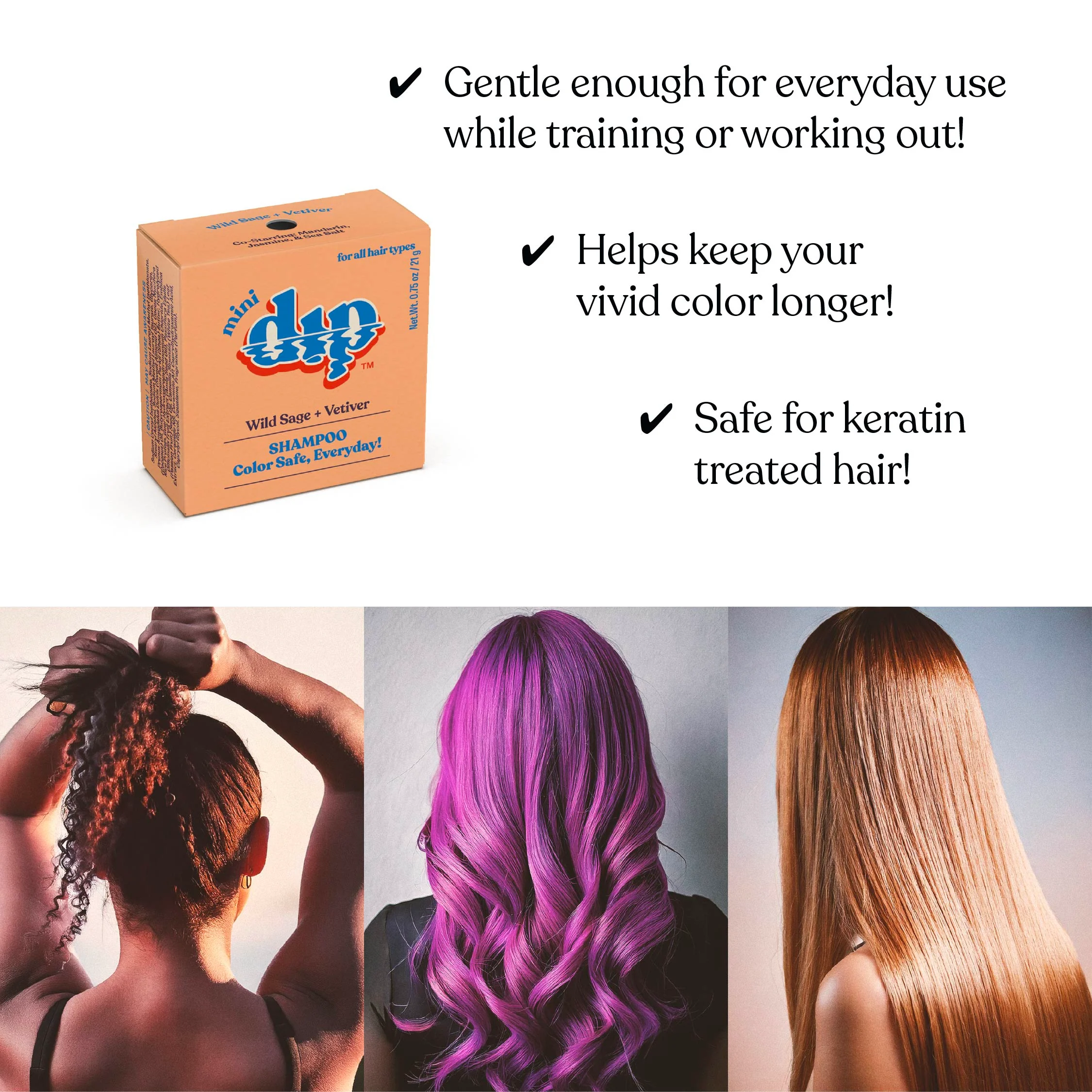 Mini Dip Color Safe Shampoo Bar for Every Day - Wild Sage & Vetiver - Image 4