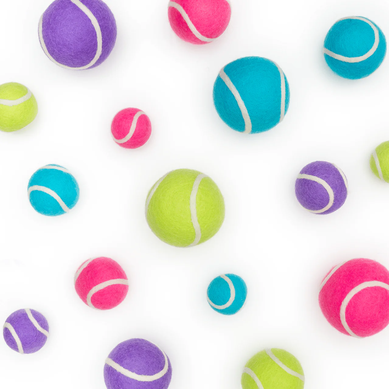 Mini Tennis Wool Balls 1.5 in - Set of 3 - Classic Green - Image 5