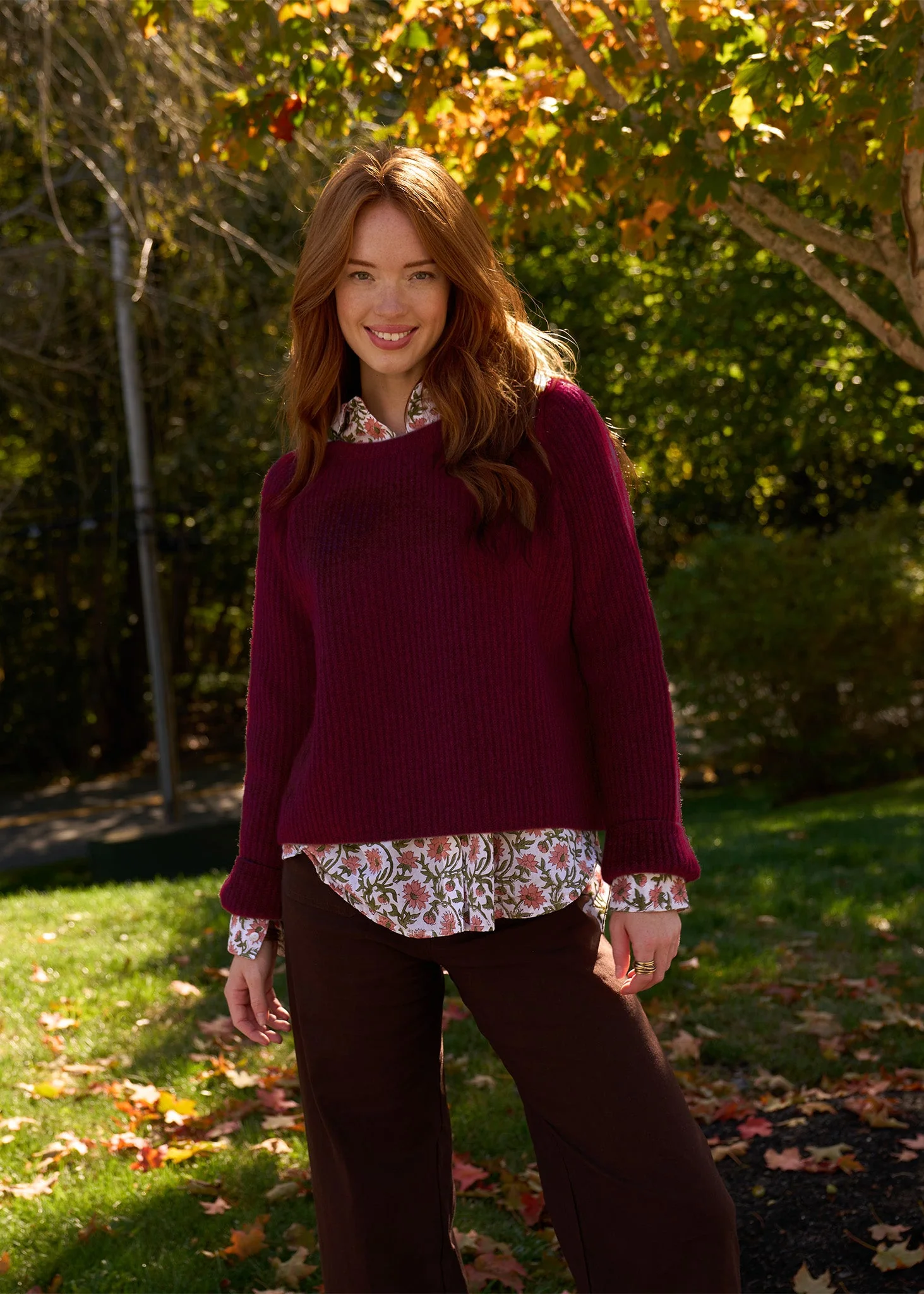 Montauk Shaker Recycled Cashmere Sweater - Bordeaux - Image 2