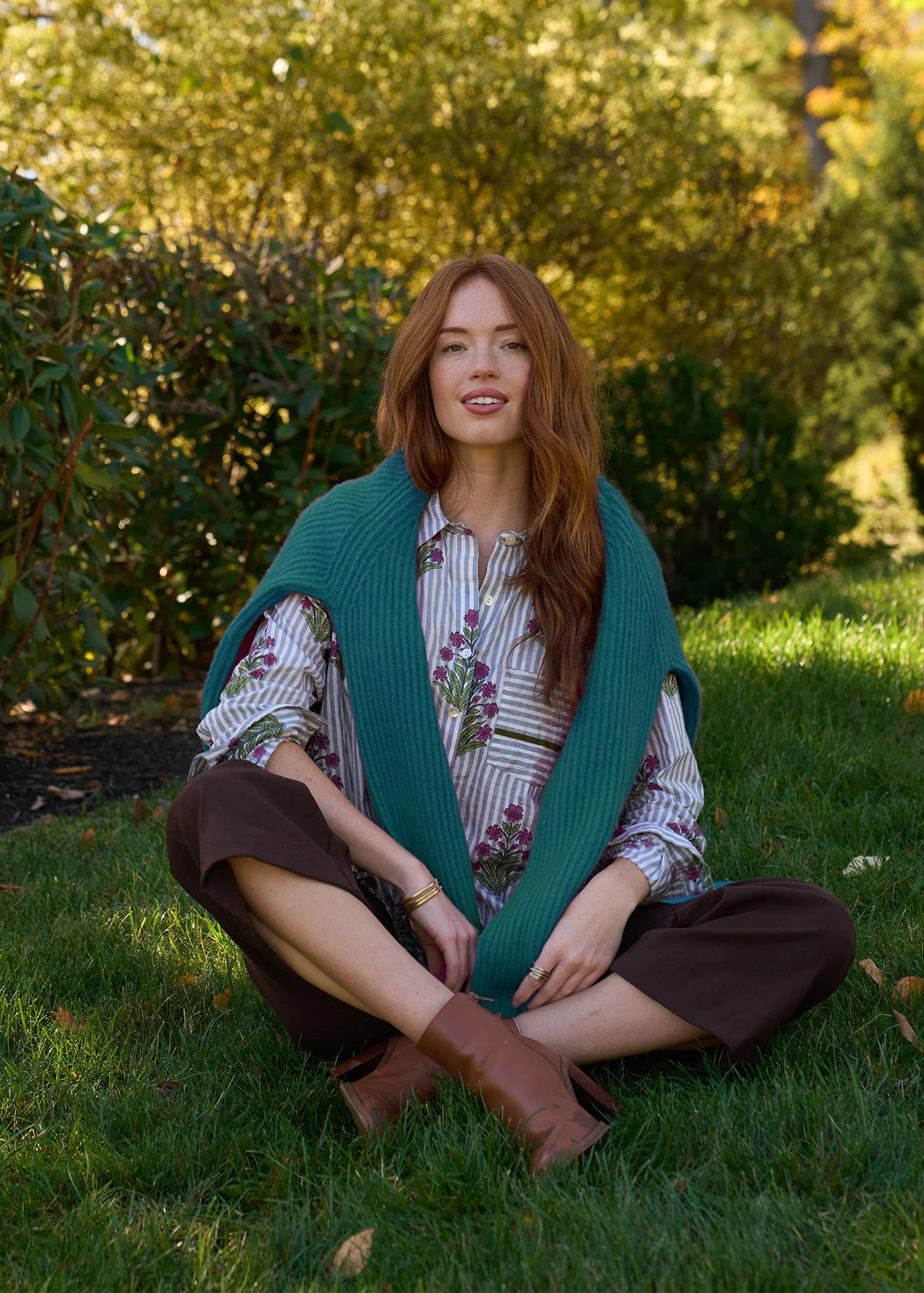 Montauk Shaker Recycled Cashmere Sweater - French Teal - Image 4