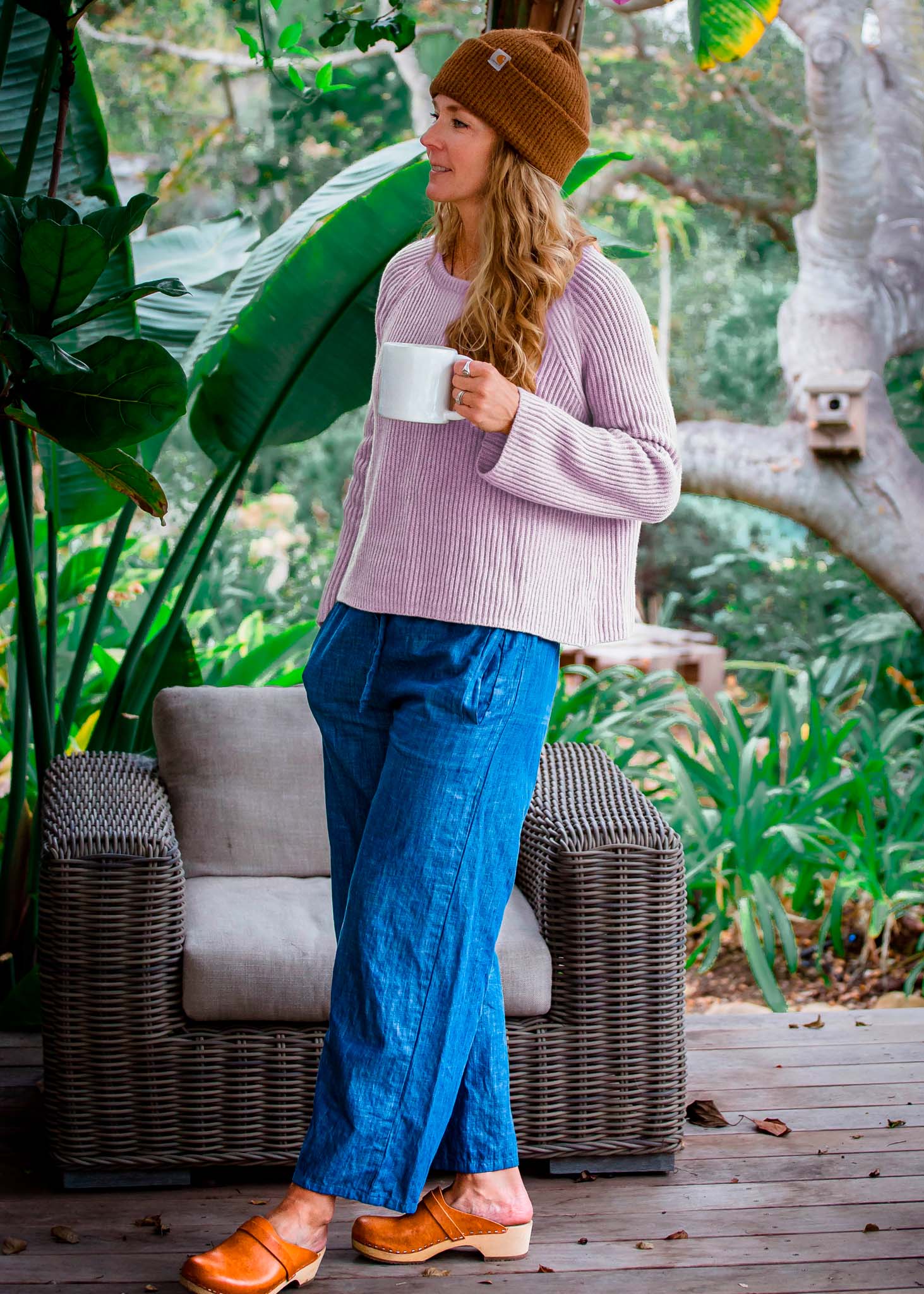 Montauk Shaker Recycled Cashmere Sweater - Lilac - Image 3