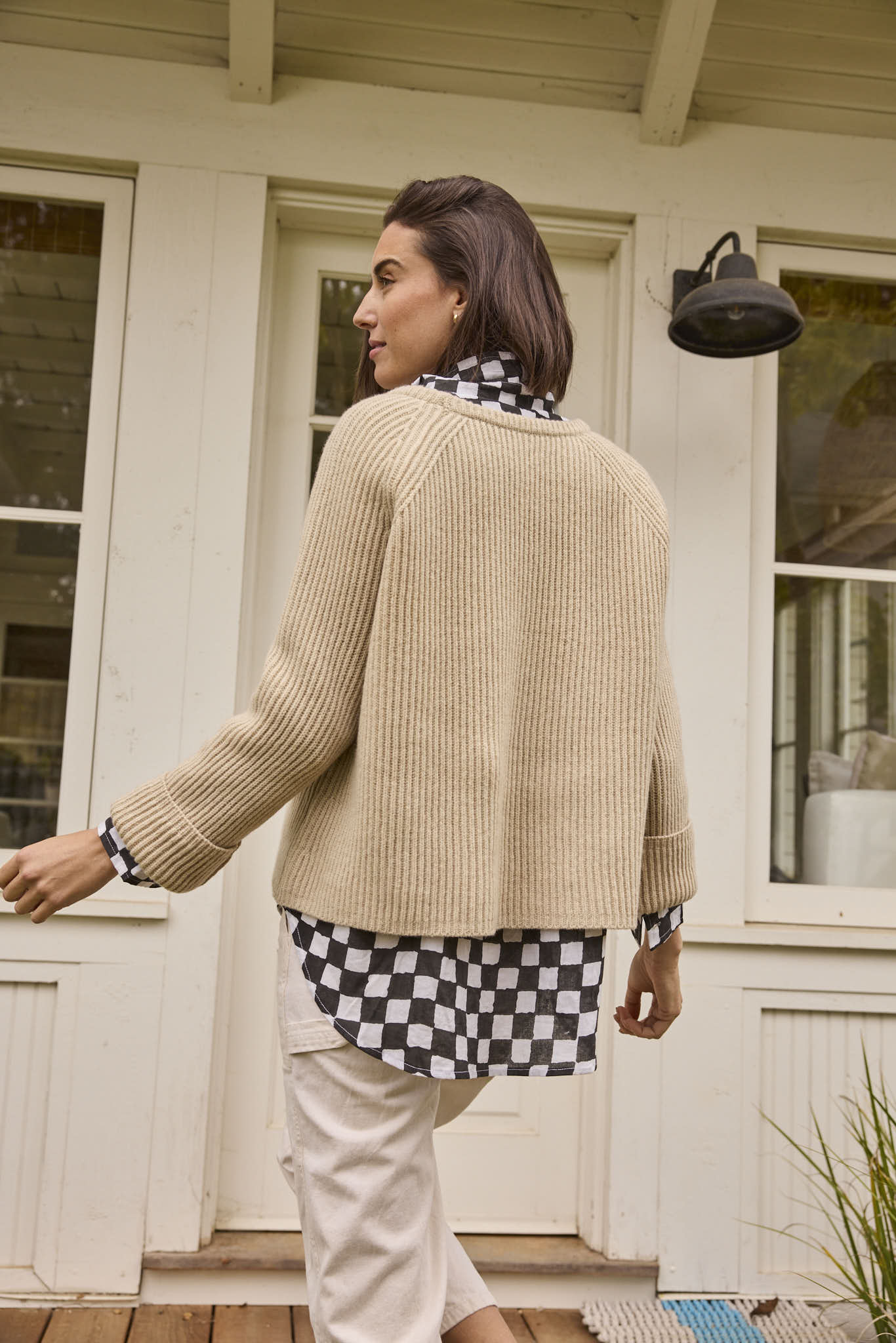 Montauk Shaker Recycled Cashmere Sweater - Oatmeal - Image 11