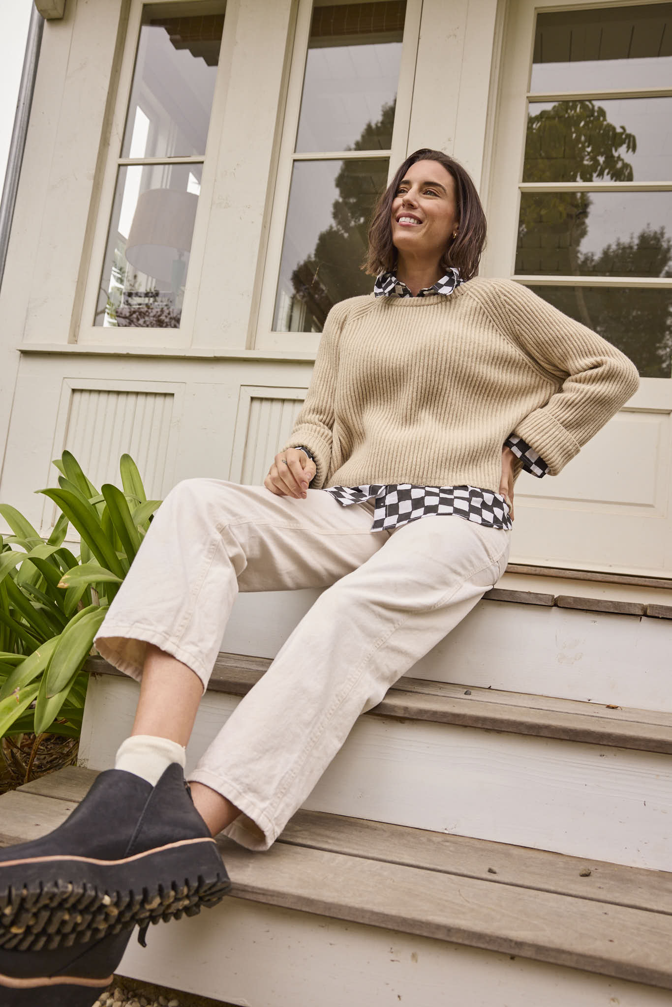 Montauk Shaker Recycled Cashmere Sweater - Oatmeal - Image 14