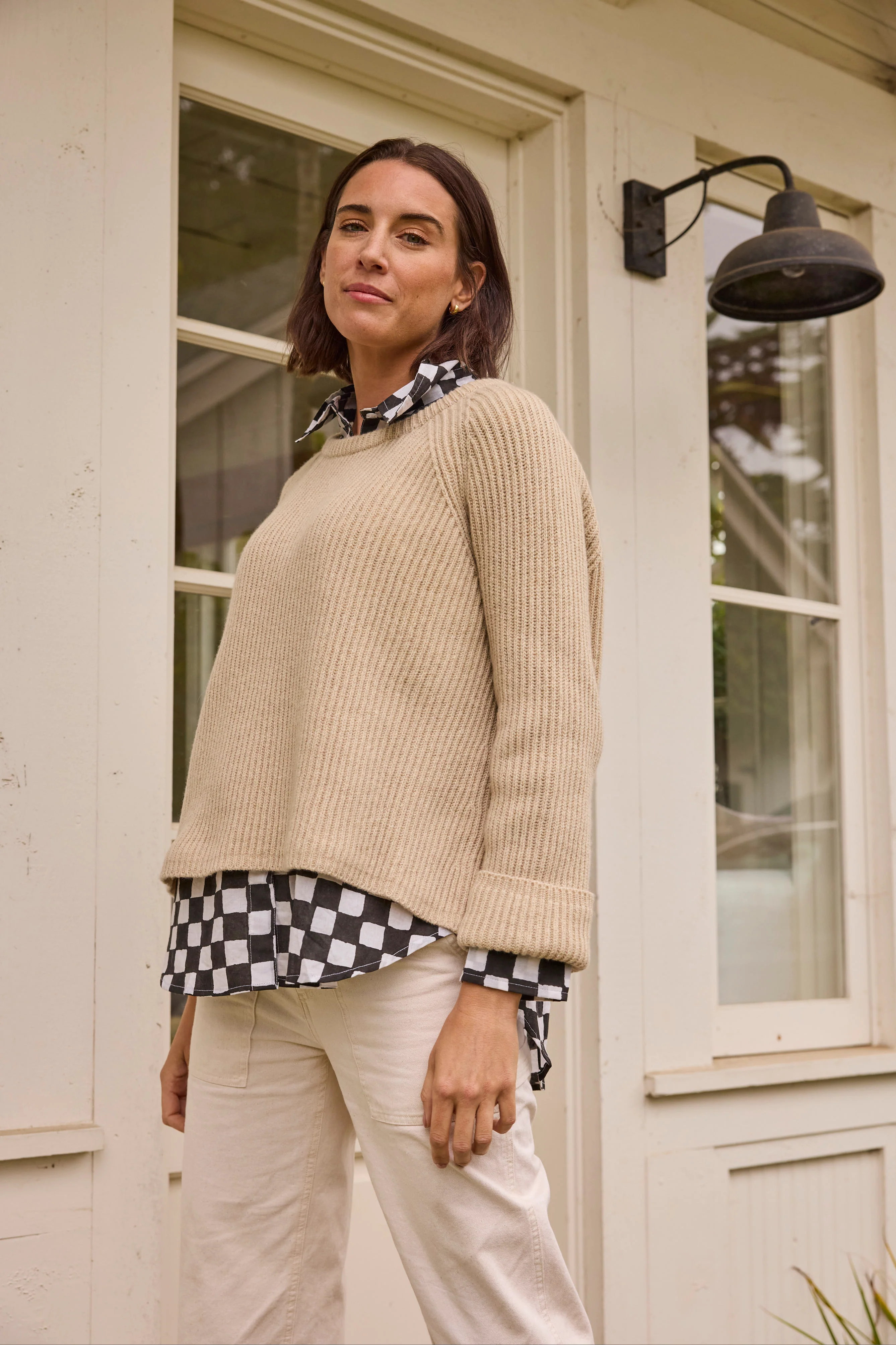 Montauk Shaker Recycled Cashmere Sweater - Oatmeal - Image 8