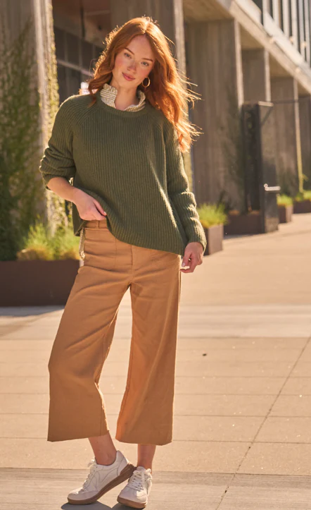 Montauk Shaker Recycled Cashmere Sweater - Olive - Image 3