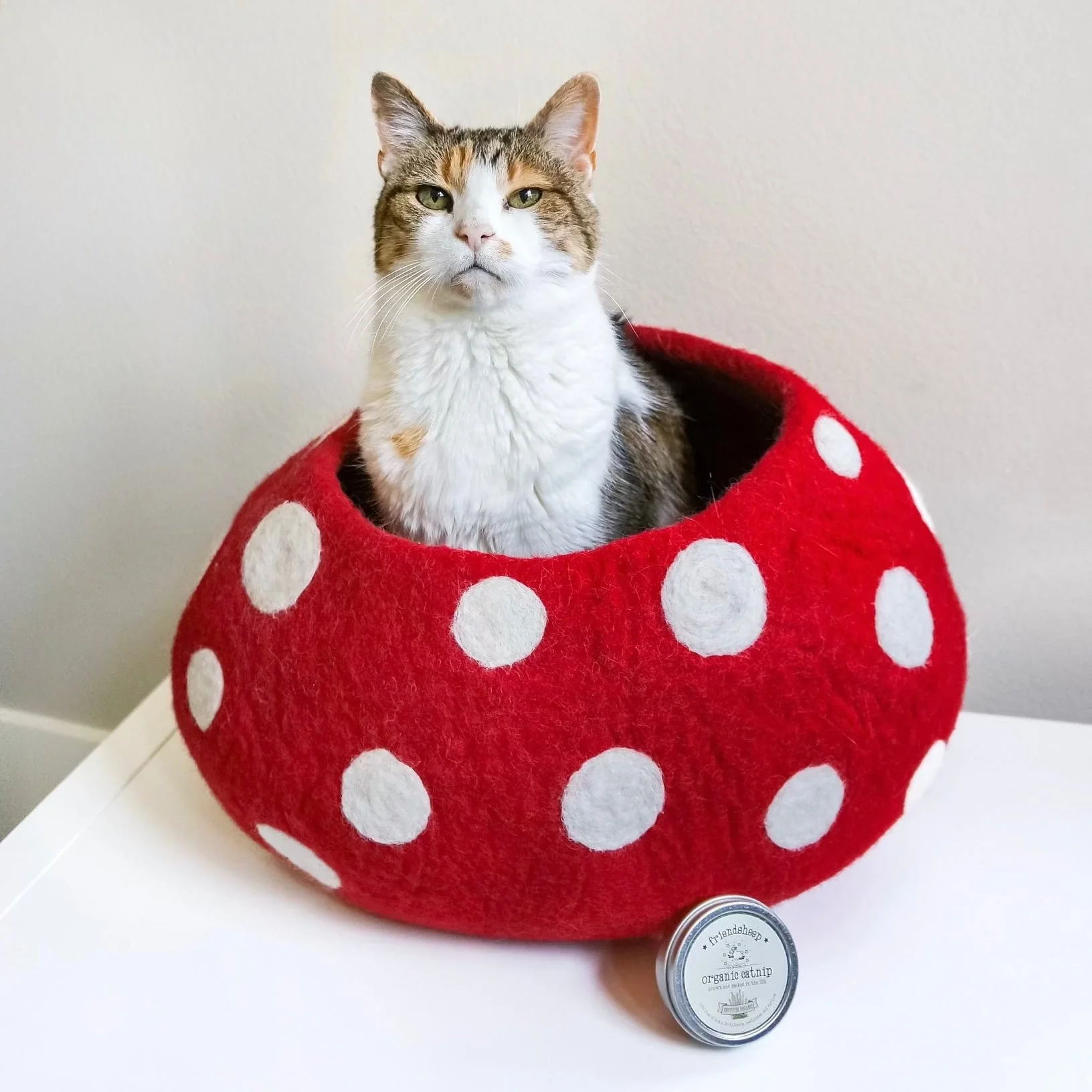 Mushroom Eco Kitty Cave - Red - Image 2