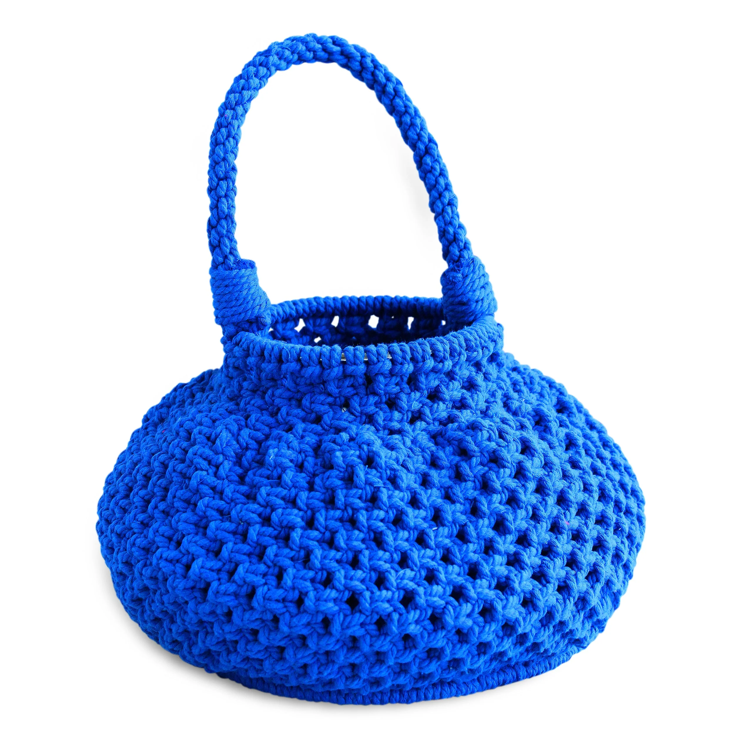 NAGA Macrame Bucket Bag In Azure Blue - Image 3