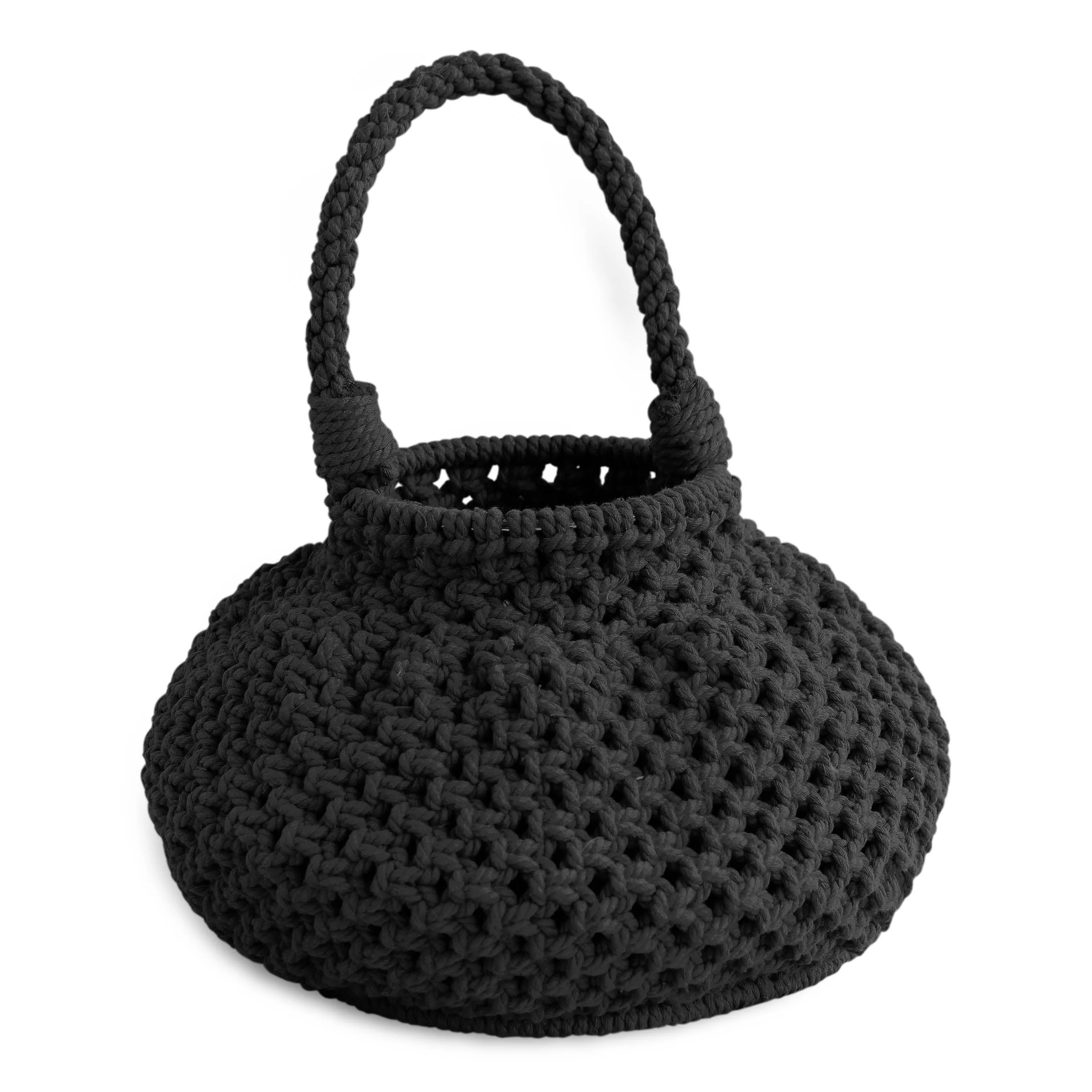 NAGA Macrame Bucket Bag In Black - Image 2
