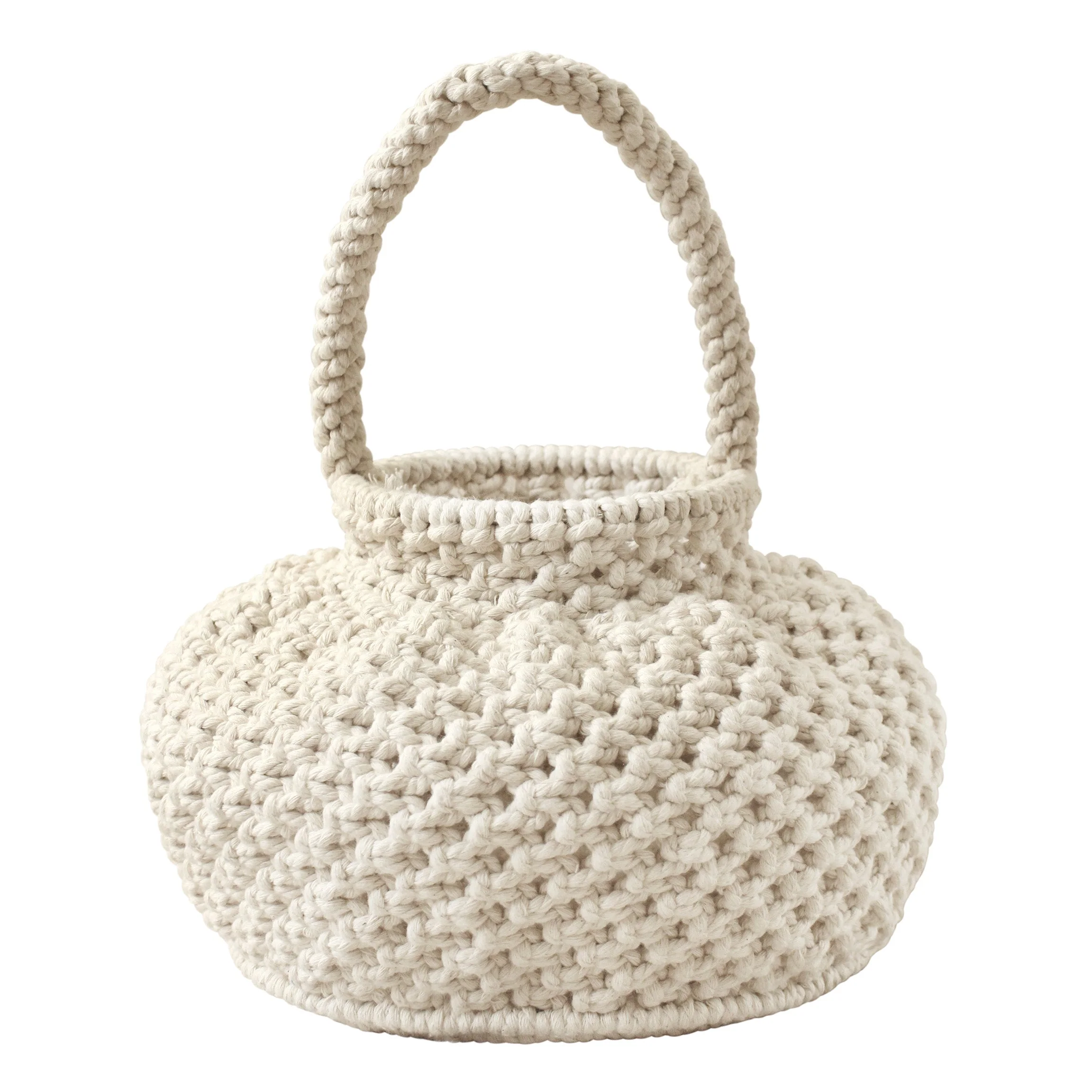 NAGA Macrame Bucket Bag In Off White - Image 5