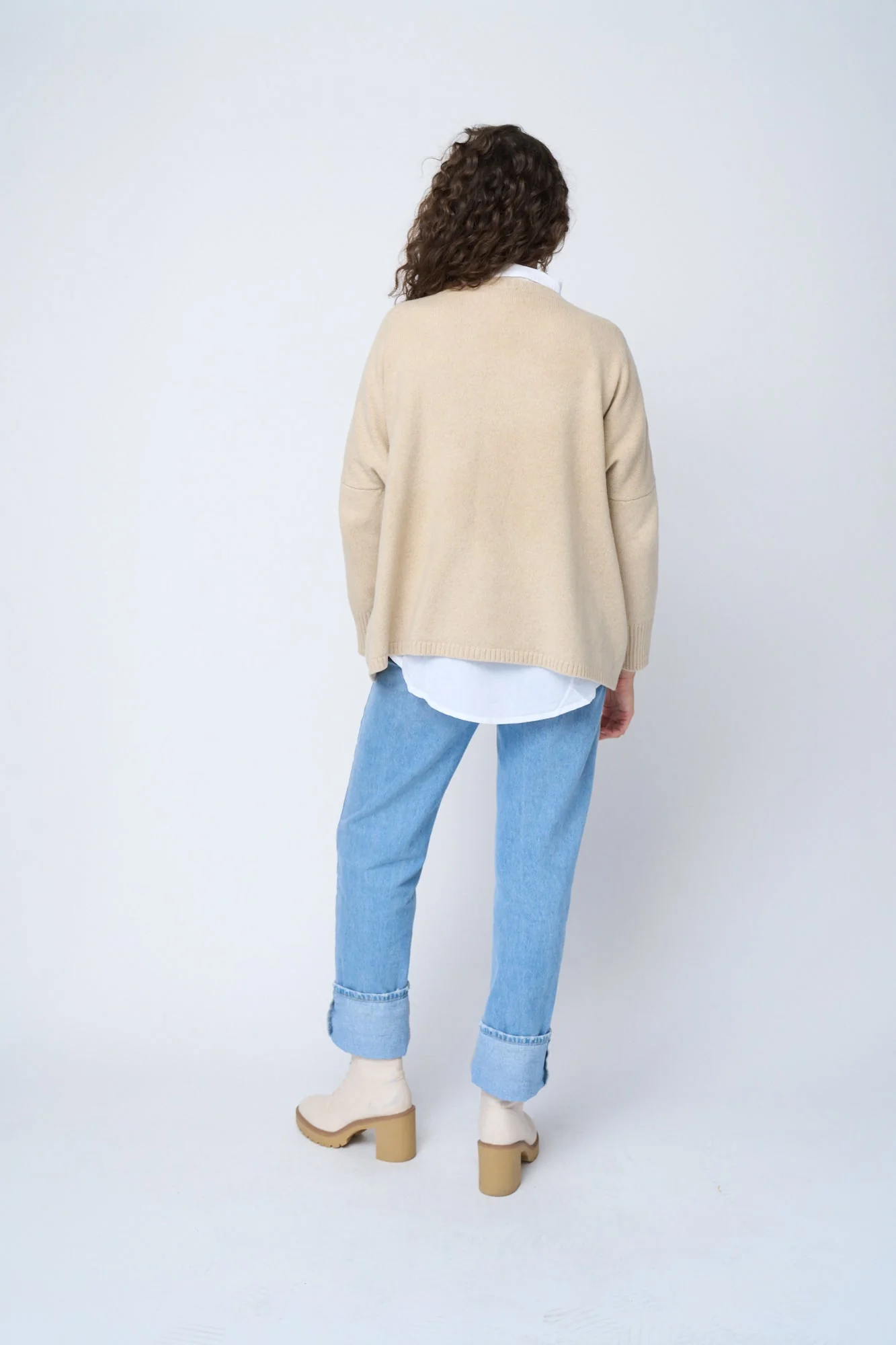 Nantucket Boxy Recycled Cashmere Sweater - Oatmeal - Image 7