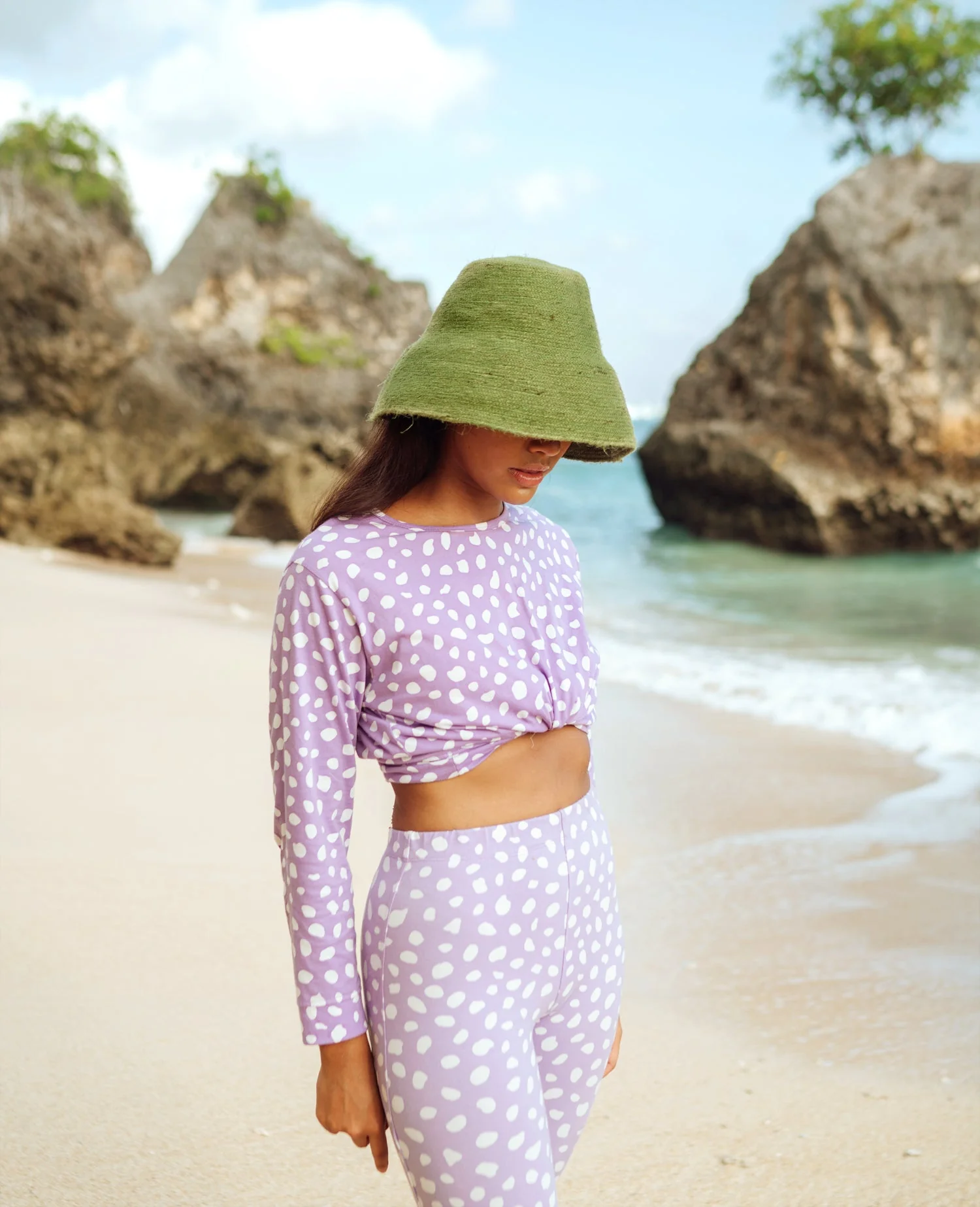 NAOMI Jute Clochet Straw Hat in Matcha Green - Image 4