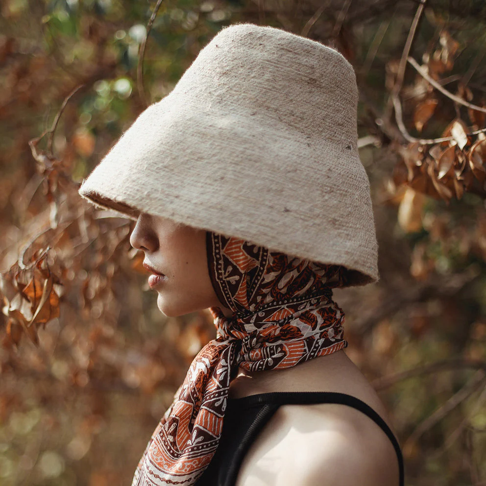 NAOMI Jute Clochet Straw Hat in Nude Beige - Image 3