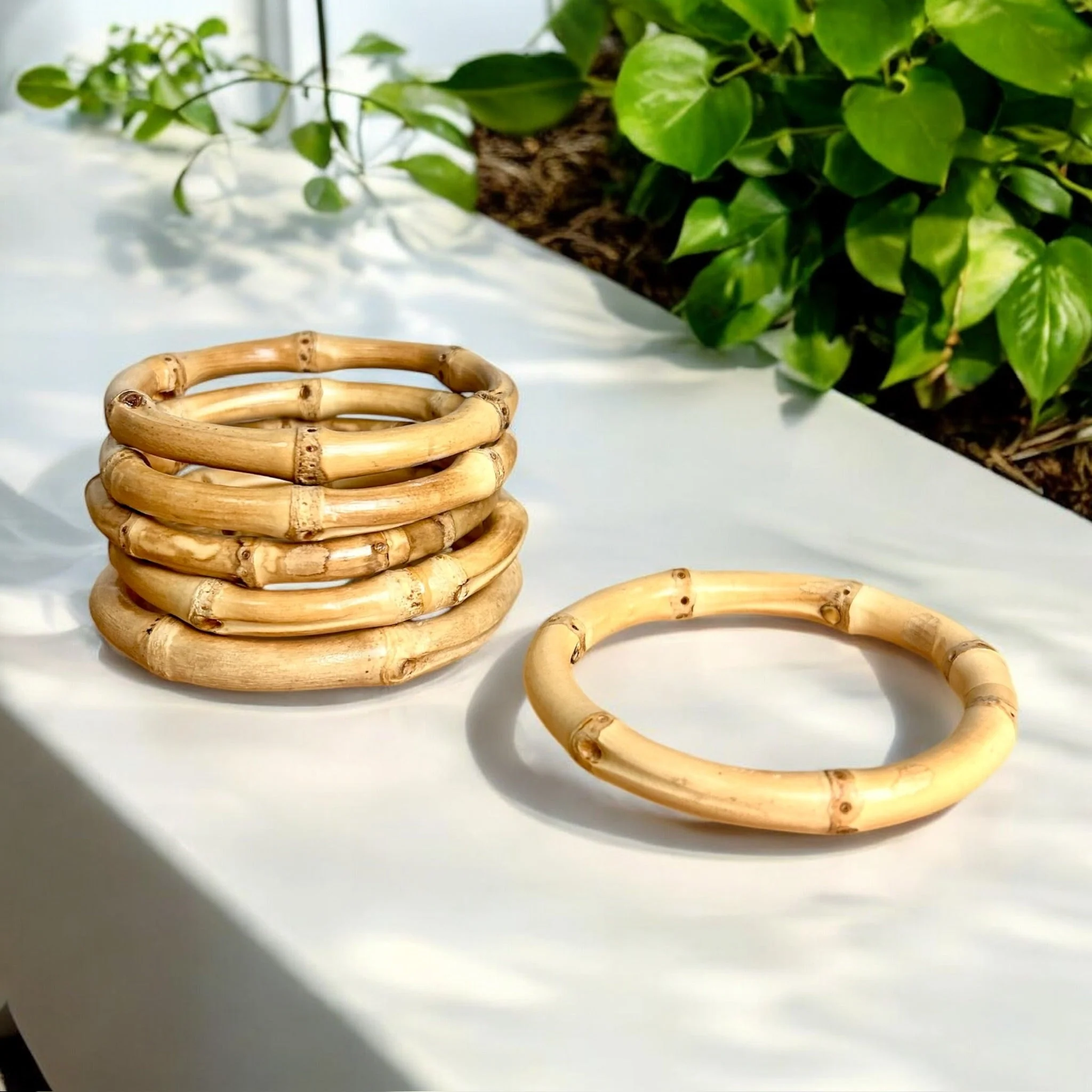 Natural Bamboo Bangle Bracelet - Image 2