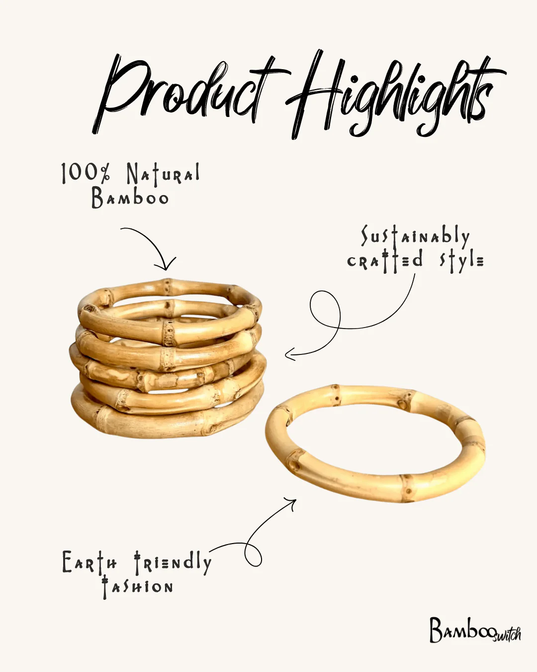 Natural Bamboo Bangle Bracelet - Image 4