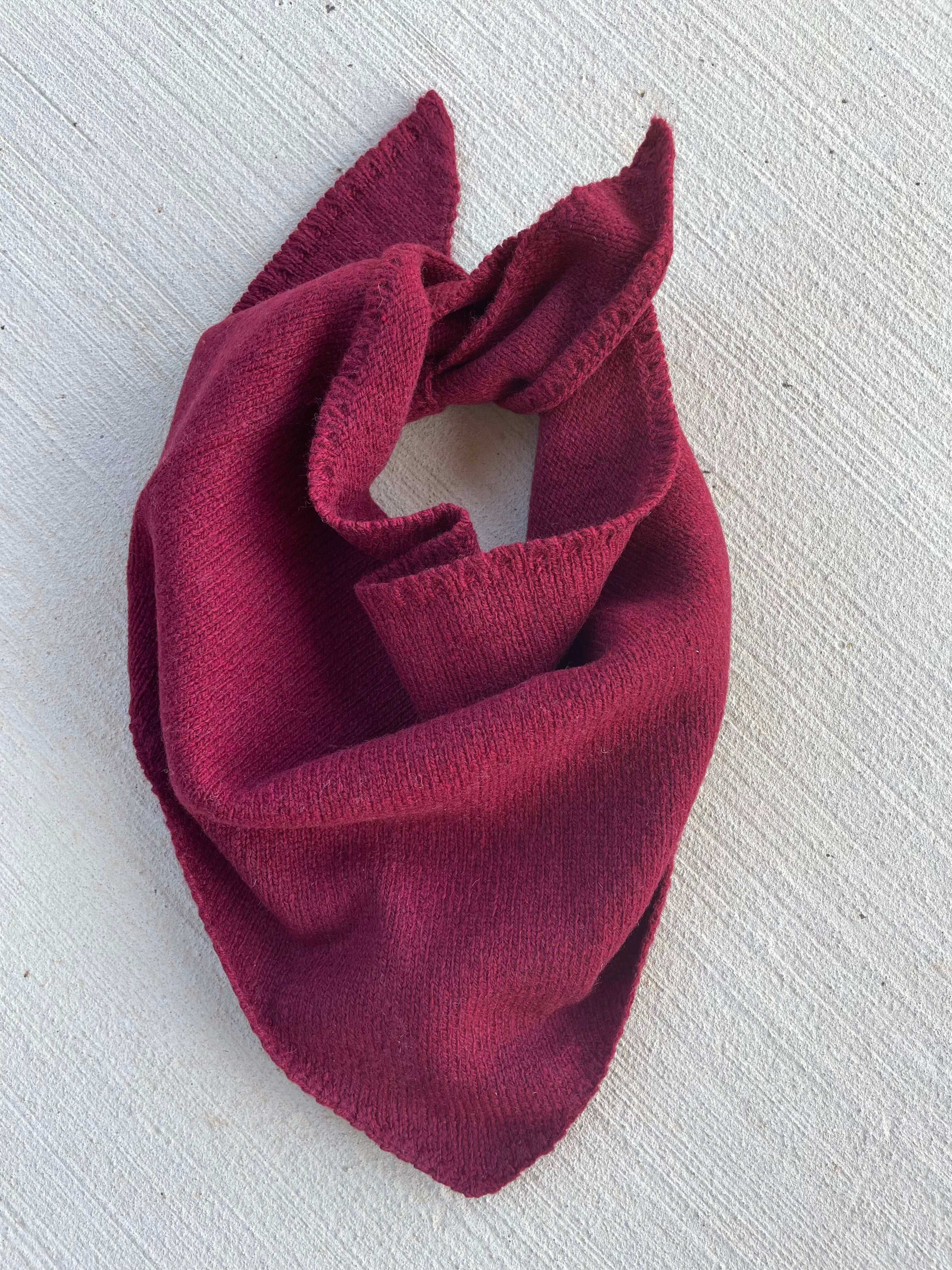 Newport Triangle Recycled Cashmere Scarf - Bordeaux - Image 3