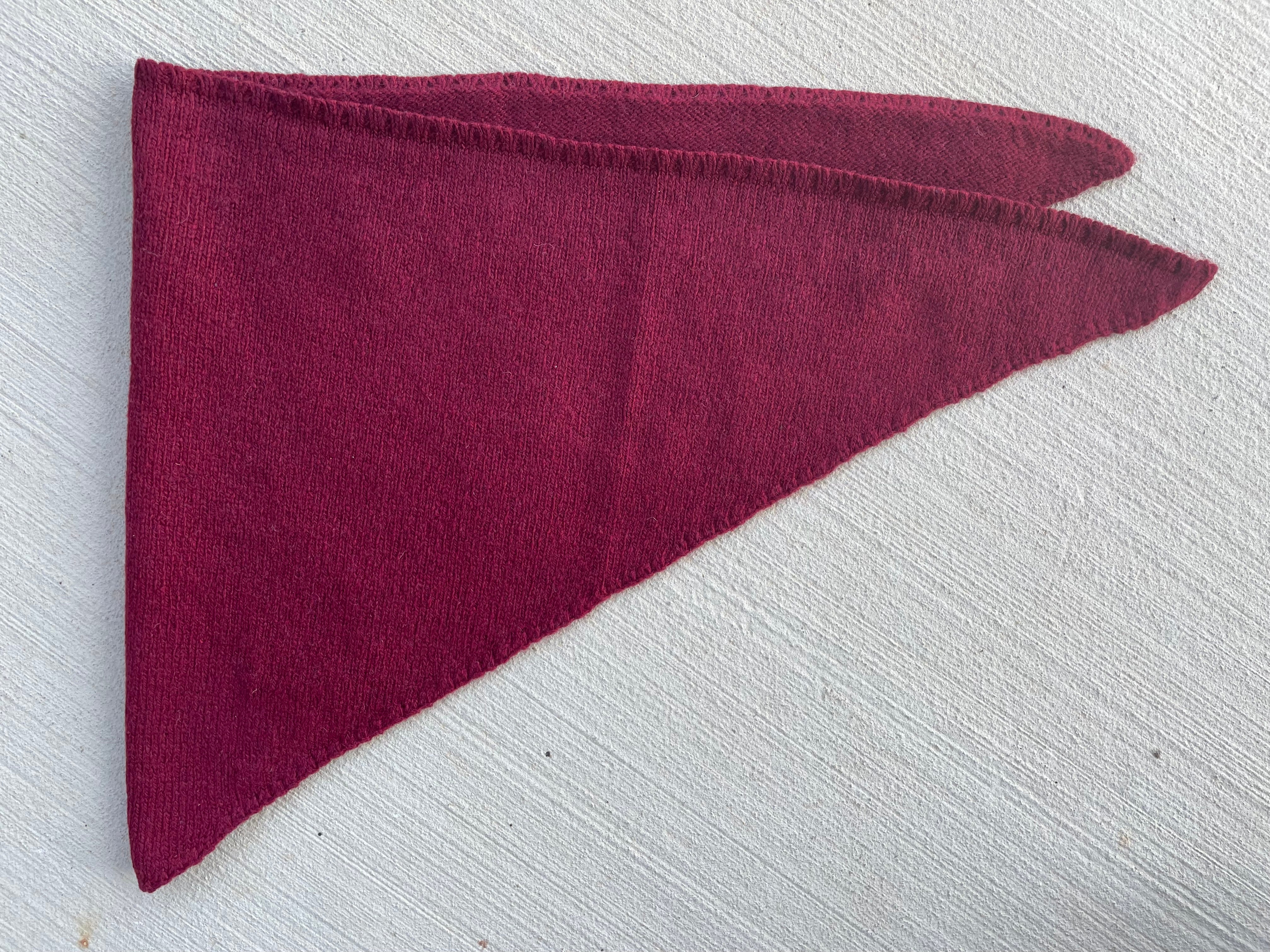 Newport Triangle Recycled Cashmere Scarf - Bordeaux - Image 5