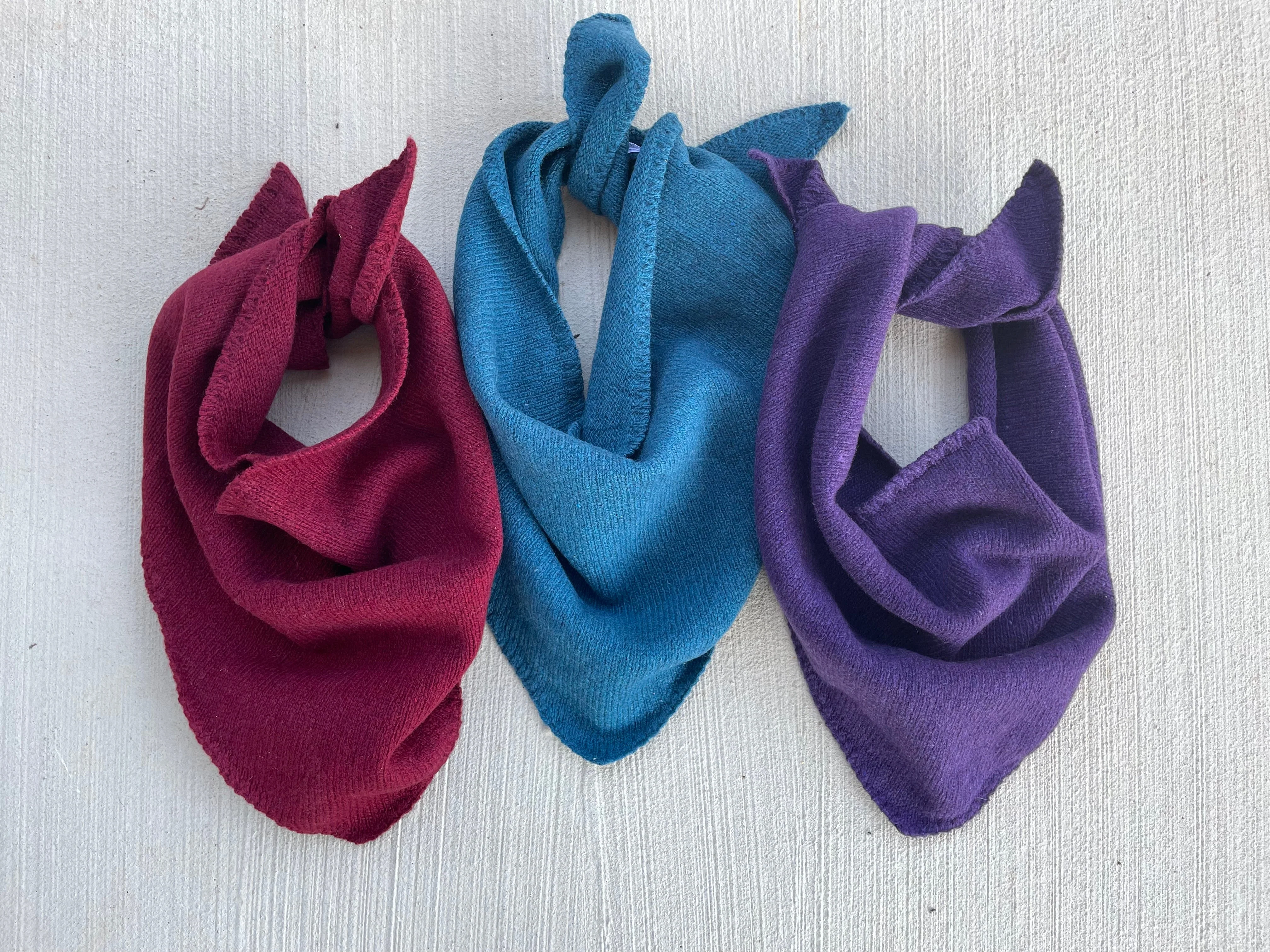 Newport Triangle Recycled Cashmere Scarf - French Teal - Image 2