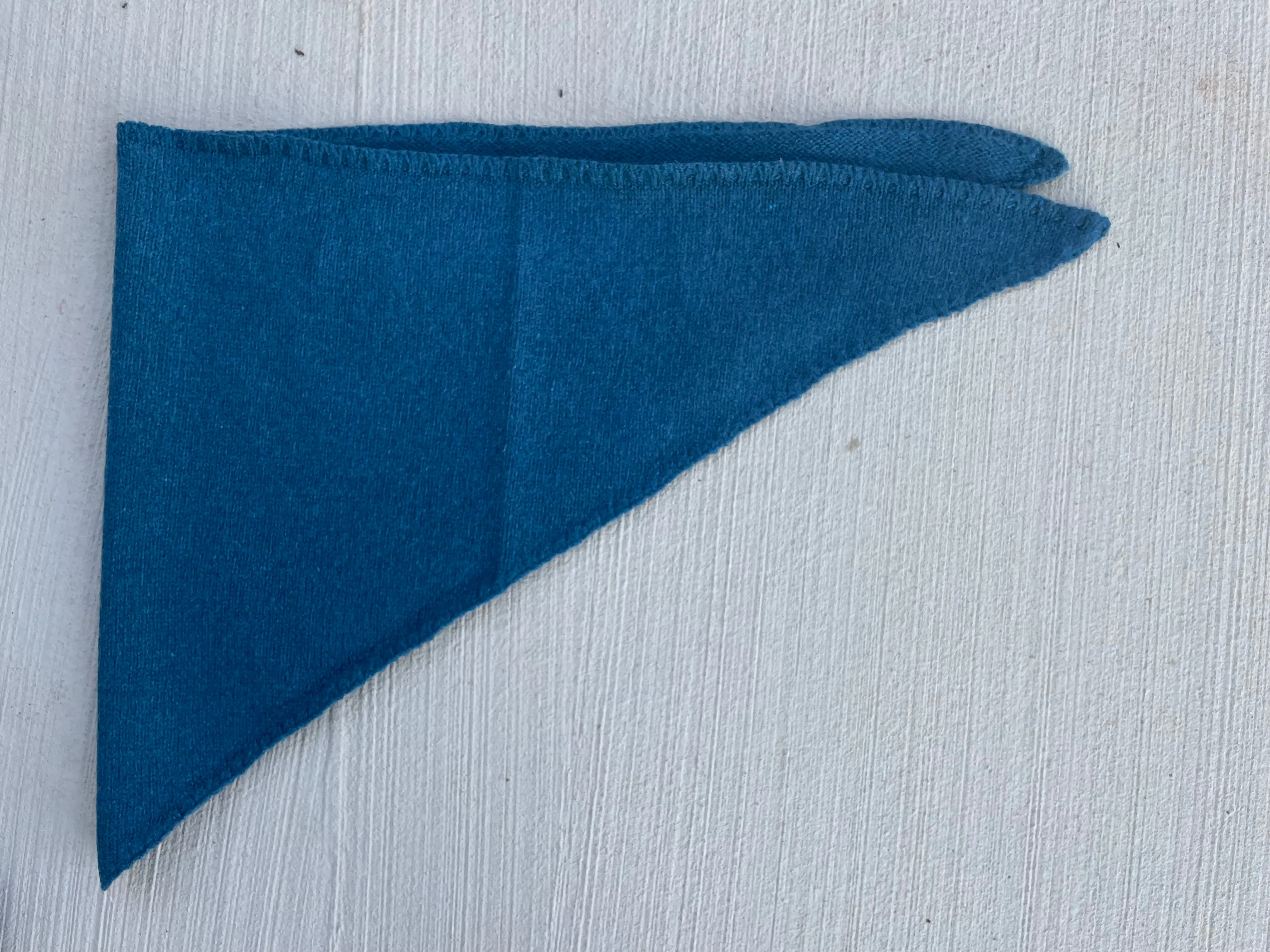 Newport Triangle Recycled Cashmere Scarf - French Teal - Image 3