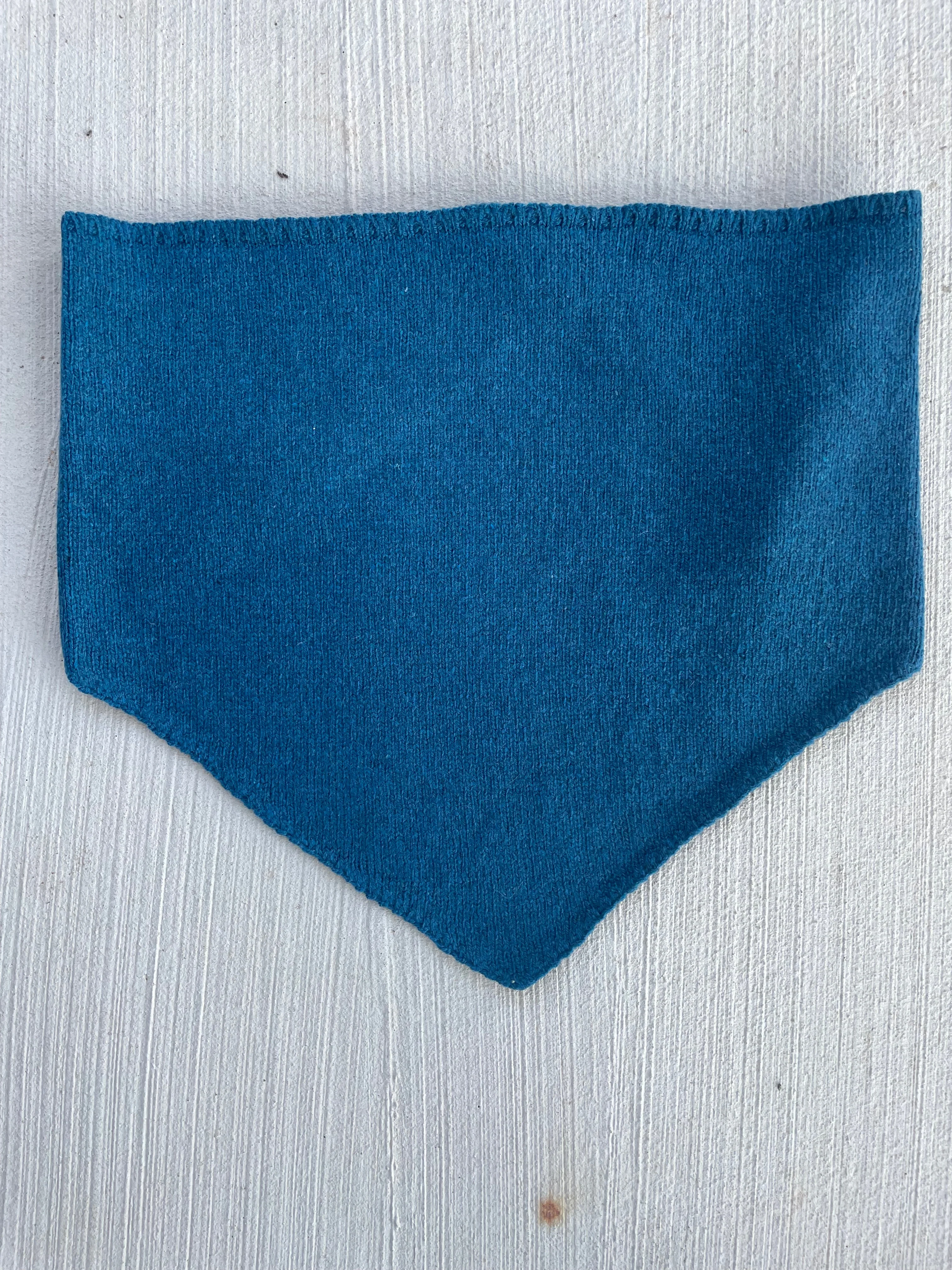 Newport Triangle Recycled Cashmere Scarf - French Teal - Image 4
